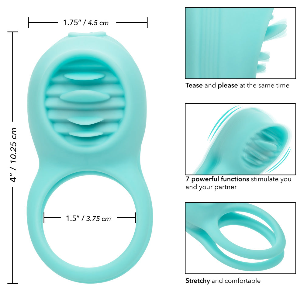 French Kiss Vibrating Cock Ring for Couples - Clitoral & Ball Stimulator - Enhance Intimacy & Pleasure for Romantic Nights & Spicy Moments