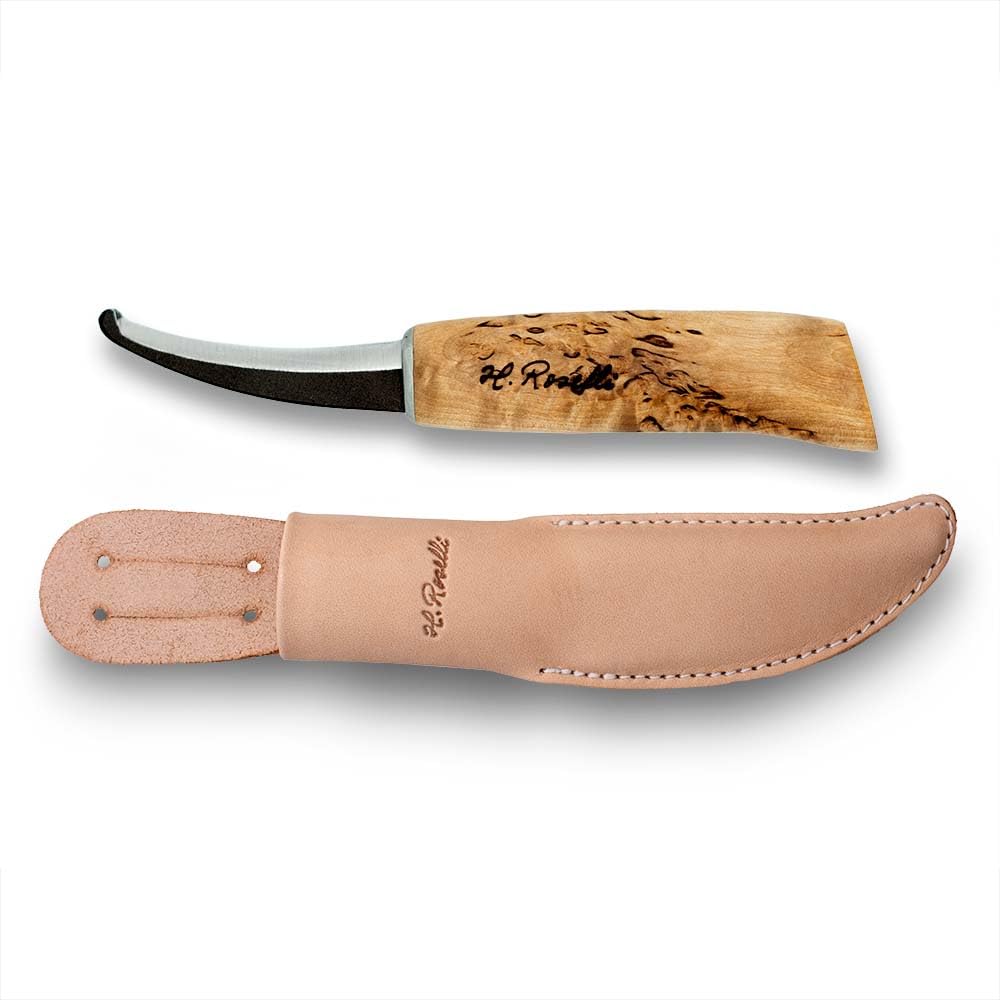 Roselli R161 Finnish Opening Knife with Blunt Point - Durable Hunting & Outdoor Knife for Camping, Fishing & Survival Gear