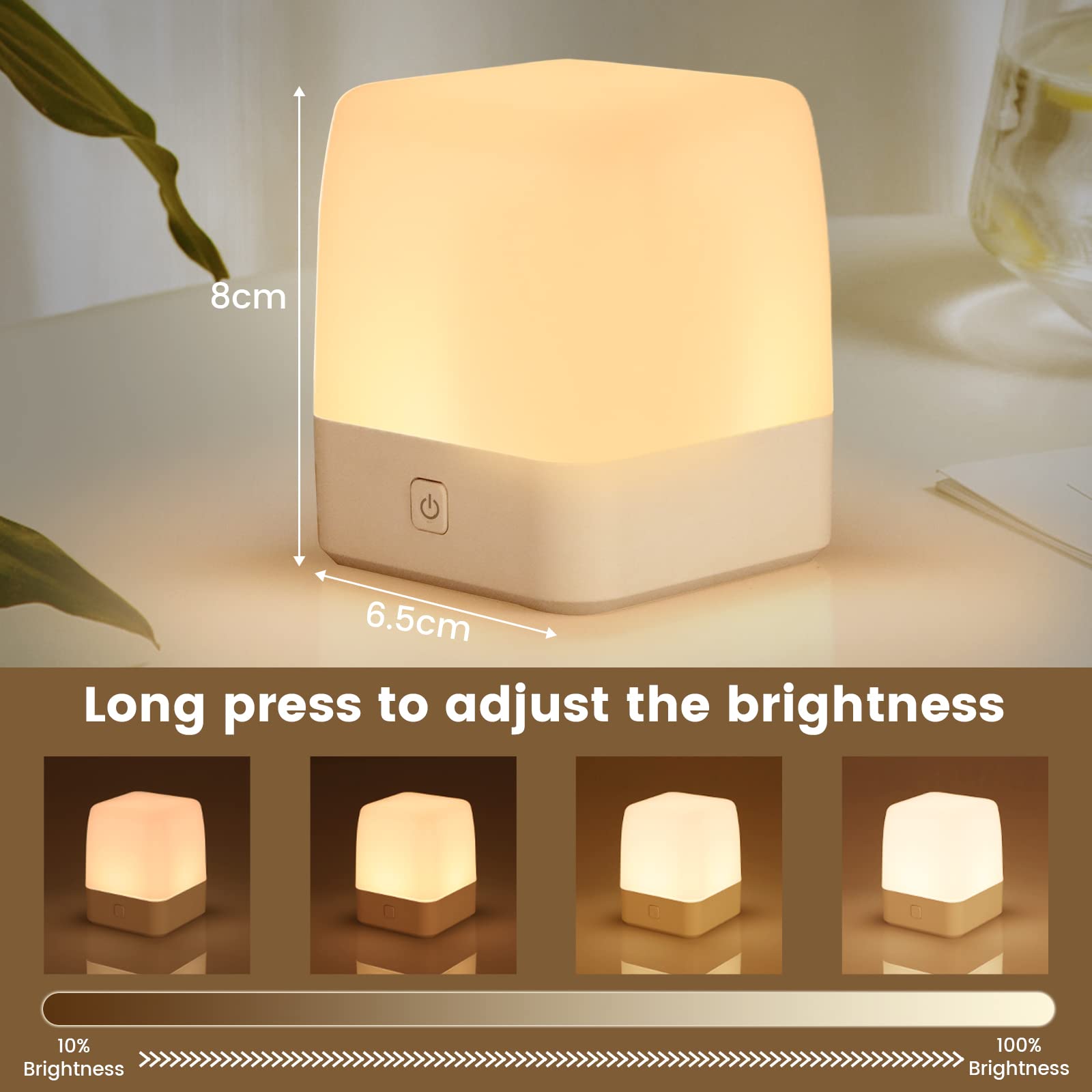 LED Night Light for Kids & Babies - Dimmable Touch Control Nursery Lamp, Rechargeable Portable Bedside Light with Memory Function - Perfect for Breastfeeding, Bedroom, Nursery & Travel Use