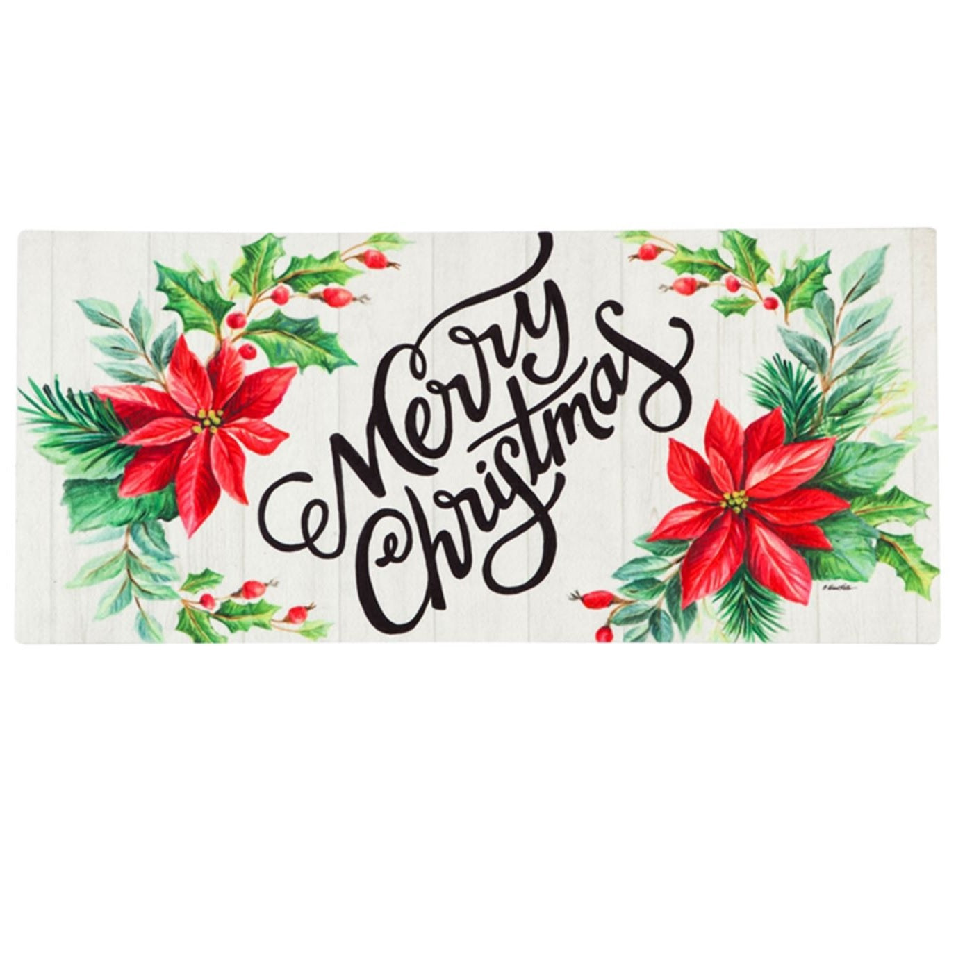 Festive Christmas Poinsettia Sassafras Switch Plate Cover - Holiday Home Decor for Front Door, Living Room & Fireplace