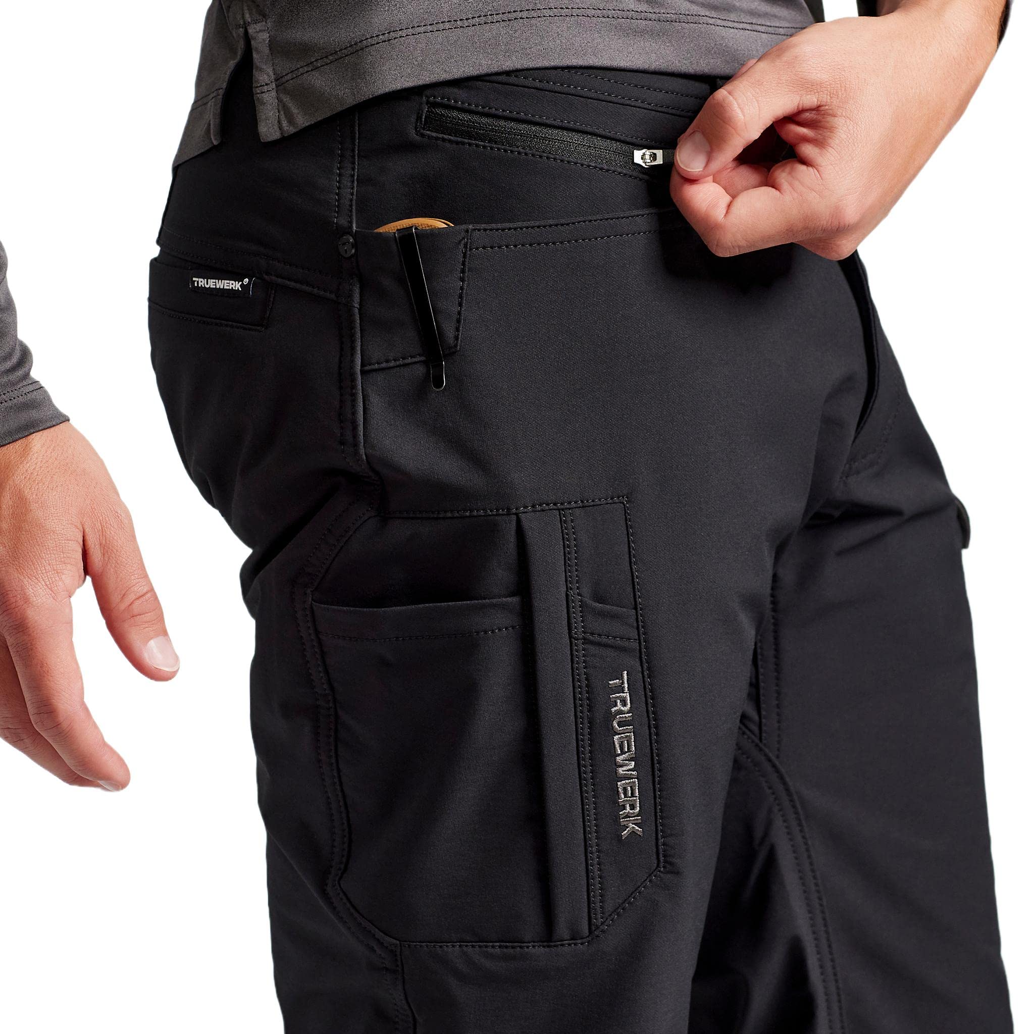 TRUEWERK Men's T2 WerkPant Technical Work Pants - Water Resistant, Lightweight, 4-Way Stretch with Multiple Pockets - Durable Workwear for Construction, Carpentry & Outdoor Activities