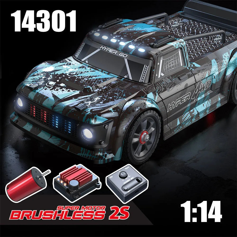 MJX HYPER GO 14301 14302 1/14 Scale 2.4GHz RC Car - 42km/h High Speed Brushless Remote Control Drift Racing Vehicle - Perfect for Outdoor Racing, Backyard Drifting & RC Hobby Enthusiasts