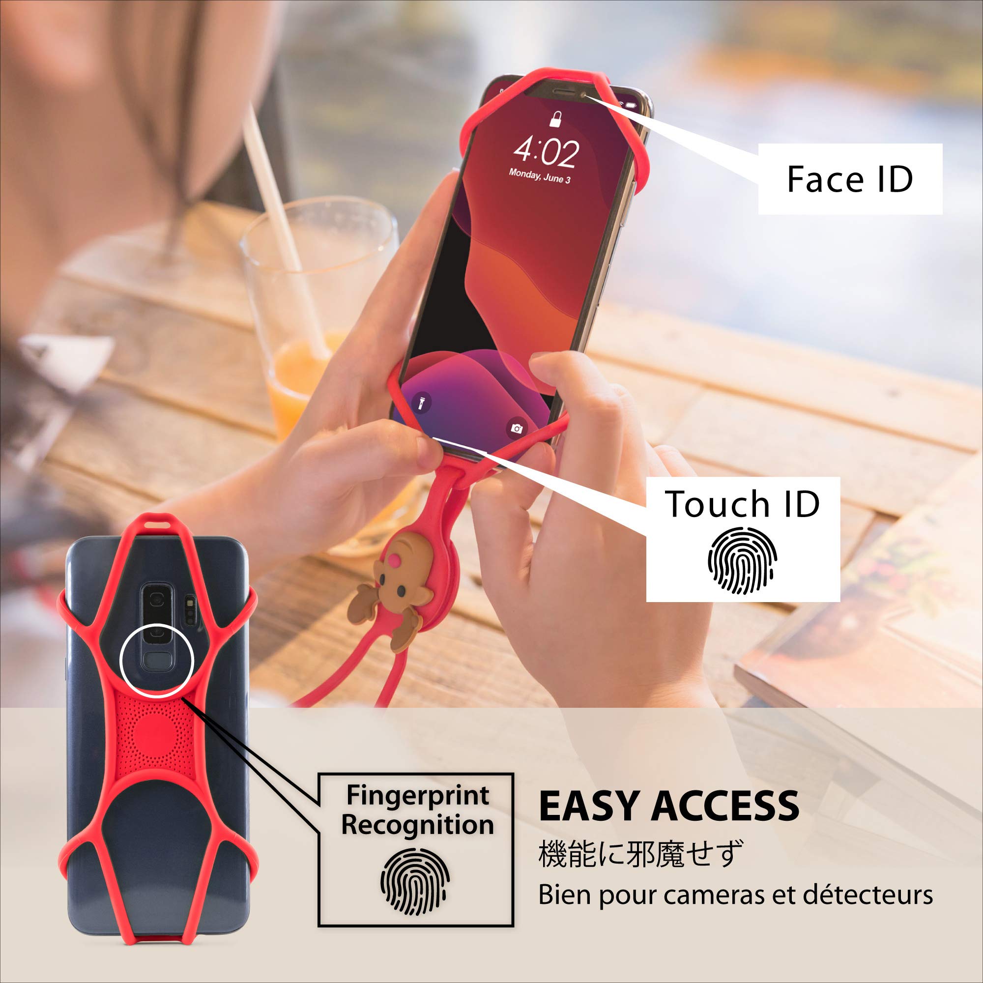 Adjustable Silicone Phone Lanyard Strap - Neck Phone Holder Compatible with iPhone, Samsung & Most Smartphones - Secure Hands-Free Carrying for Work, Travel & Outdoor Activities (Miao Cat Design)