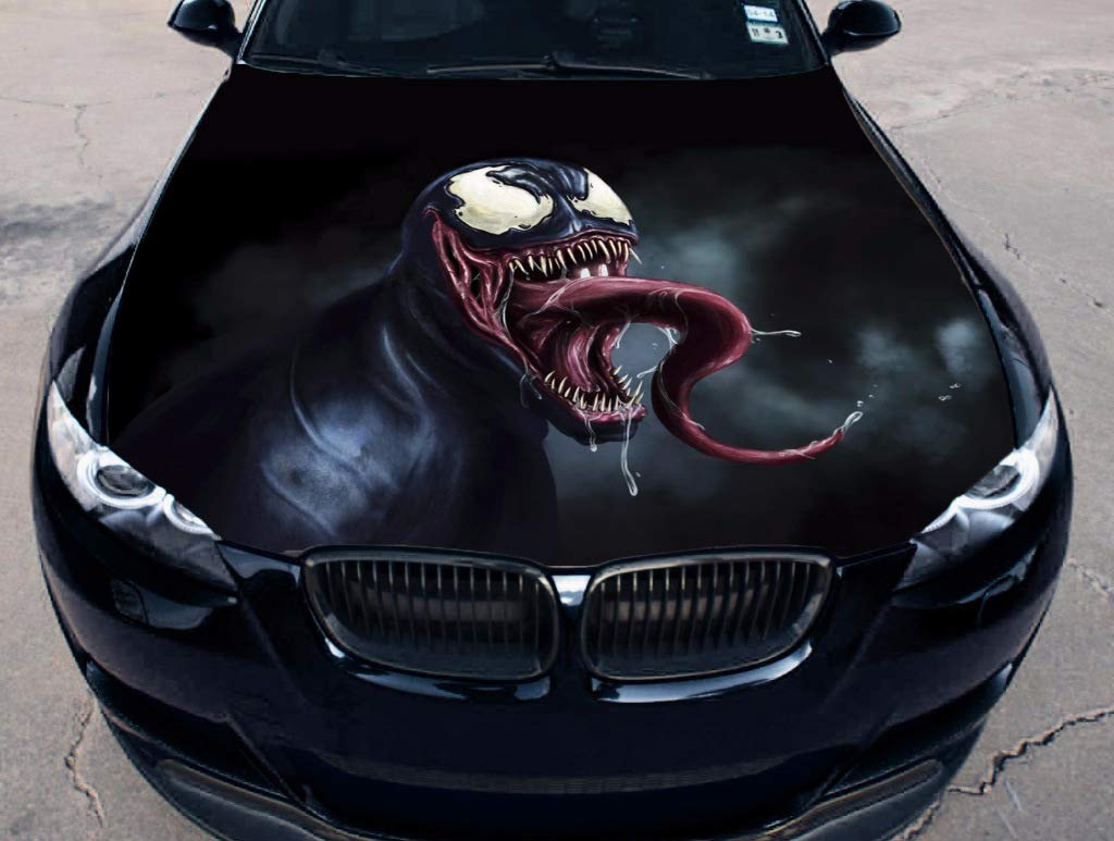Premium Venom Car Hood Wrap Decal - High-Quality Vinyl Full Color Graphics Sticker 49