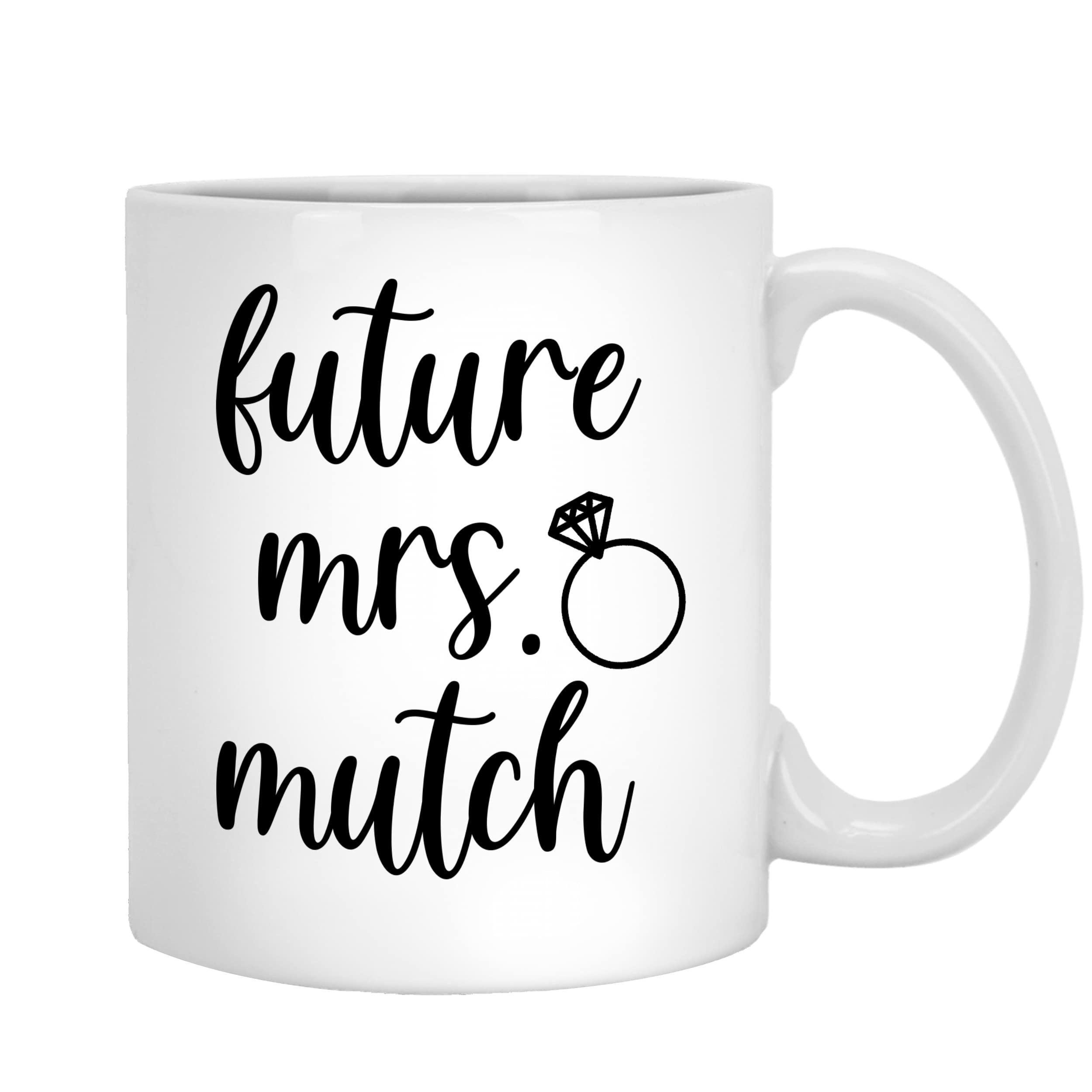Personalized Future Bride Mug - Custom Last Name Ceramic Couples Mug for Engagement, Wedding & Bridal Shower - Durable Made in USA Gift for Bride to Be, Bachelorette Party Favors - Perfect for Coffee, Tea & Romantic Celebrations