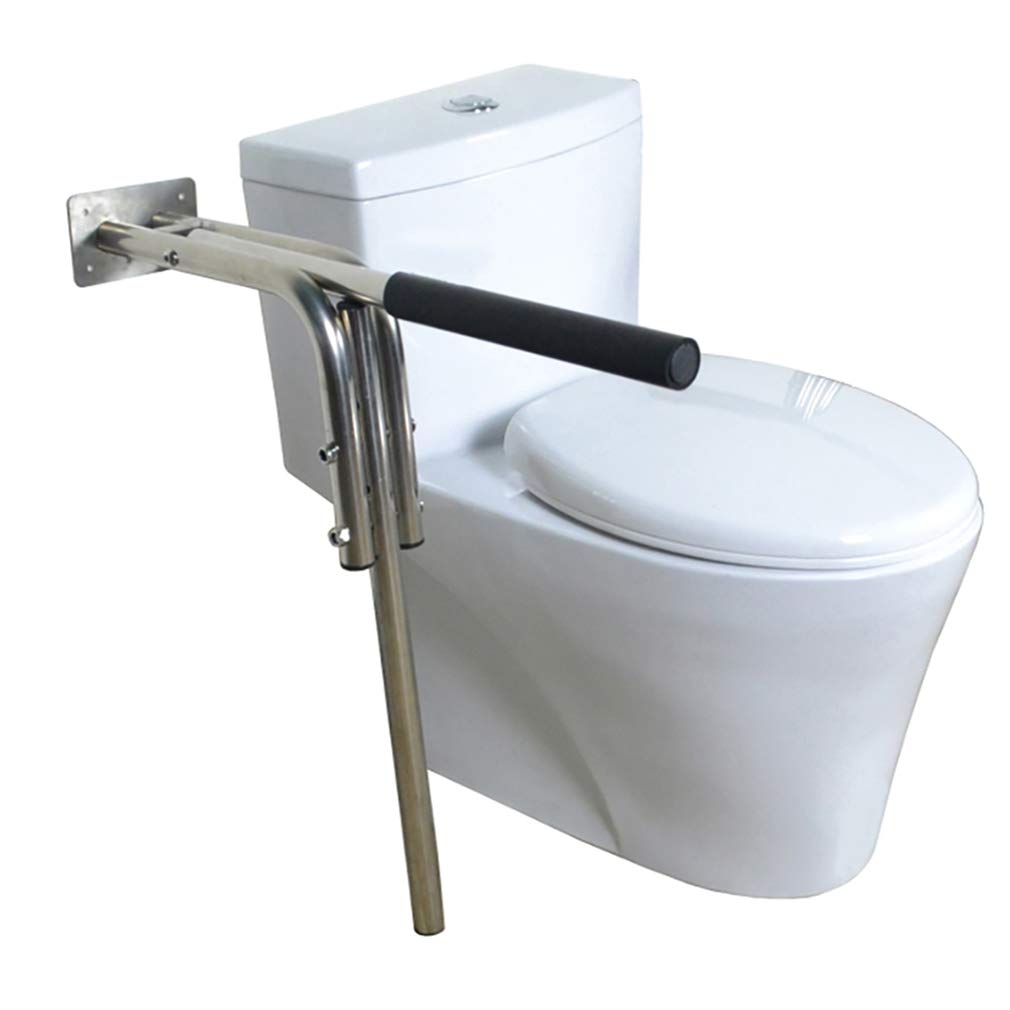 Foldable Toilet Grab Bar - 304 Stainless Steel Medical Safety Shower Handrail with Anti-Slip Grip - Bathroom Support Bar for Elderly, Disabled & Pregnant - Flip-Up Bathtub Grab Arm for Shower Seat Safety (Ideal for Seniors, Post-Surgery Recovery & Accessible Bathrooms)
