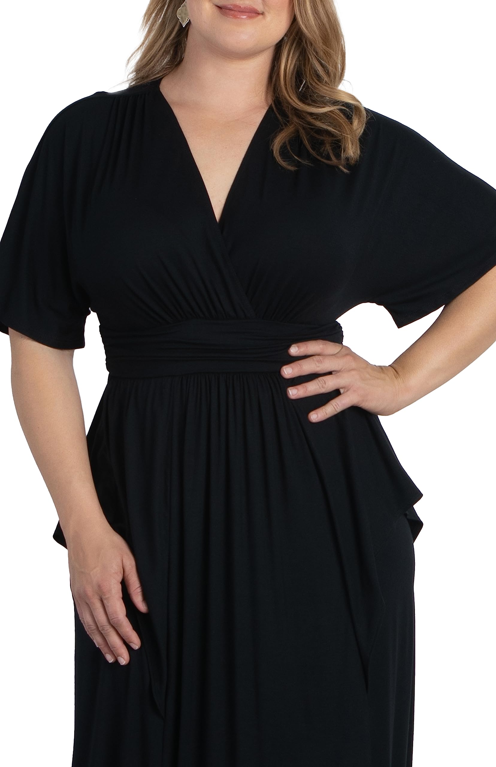 Kiyonna Plus Size Indie Flair Maxi Dress - Women's Boho Long Dress for Wedding Guest, Cocktail Party & Work | Perfect for Summer Events, Beach Vacations & Date Nights