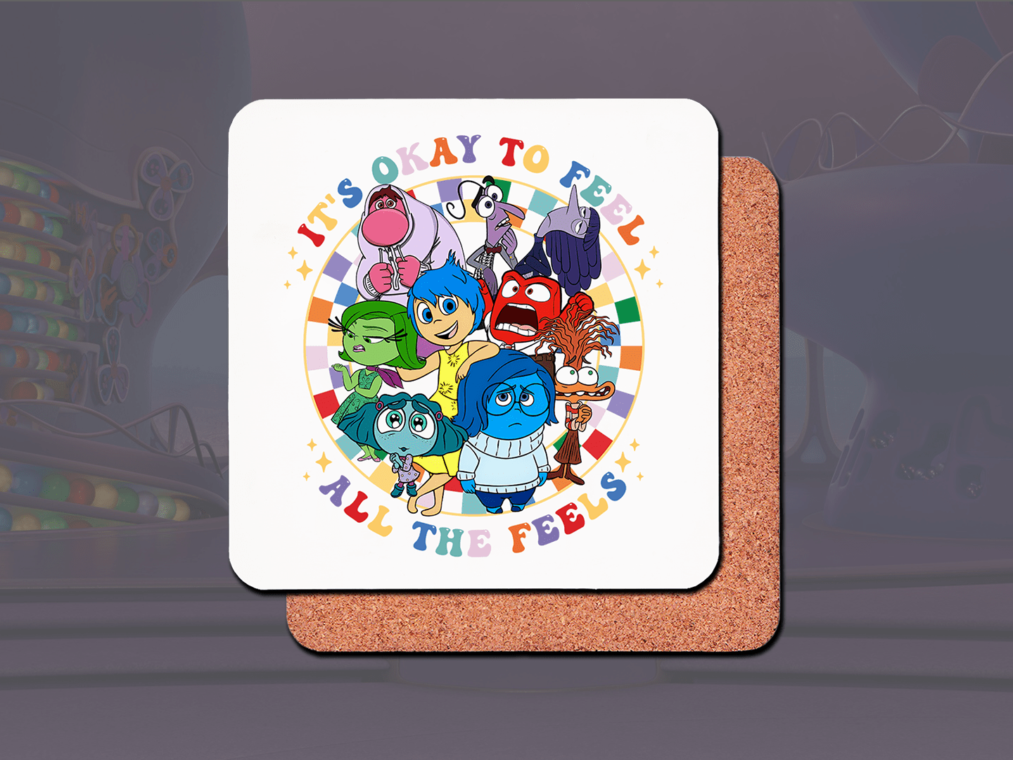 Inside Out: It's Okay To Feel All The Feels Coffee Mug - Emotional Support Gift for Disney Pixar Fans, Perfect for Hot Drinks at Home or Office