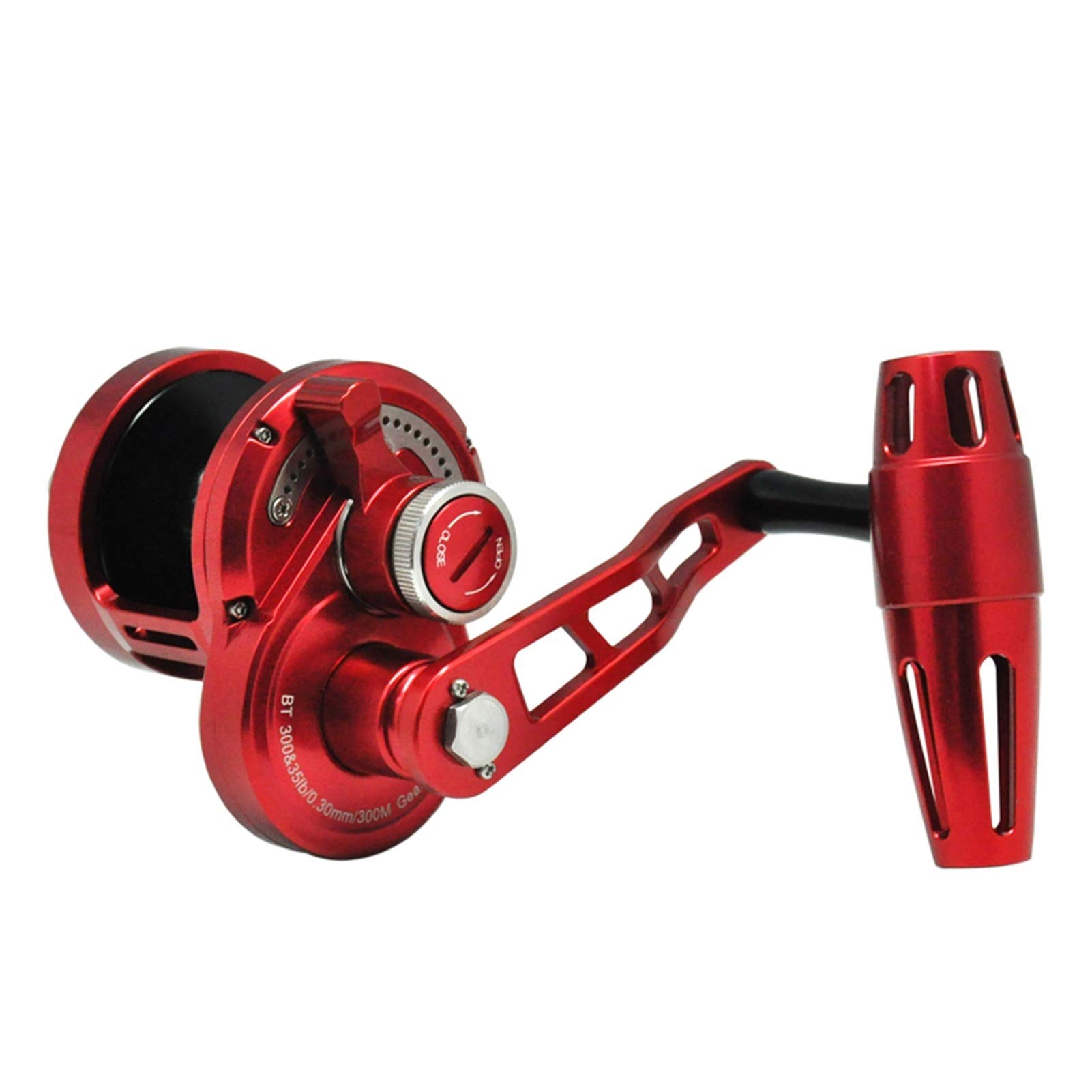 Premium Saltwater Fishing Reel - High Speed 6.0:1 Slow Jigging Reel with Narrow Spool & Right/Left Handle for Trolling, Jigging - Ideal for Saltwater, Ice, Inshore and Freshwater Fishing | Perfect for Deep Sea, Coastal & Ice Fishing Adventures