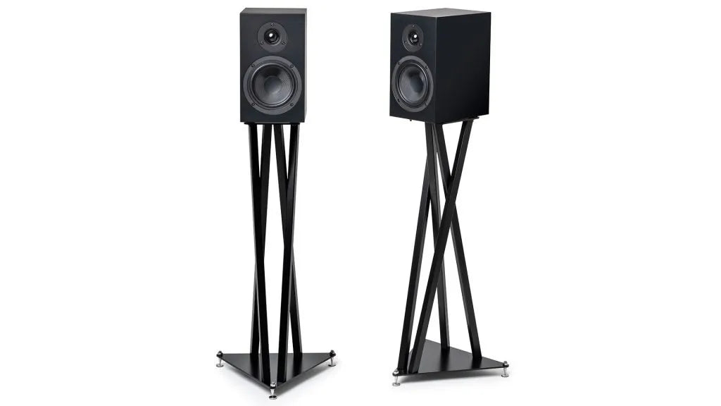 Pro Ject Tristand Steel Speaker Stands - Premium Audio Equipment for Home Theater & Studio - Perfect for Bookshelf Speakers, Hi-Fi Systems & Music Listening