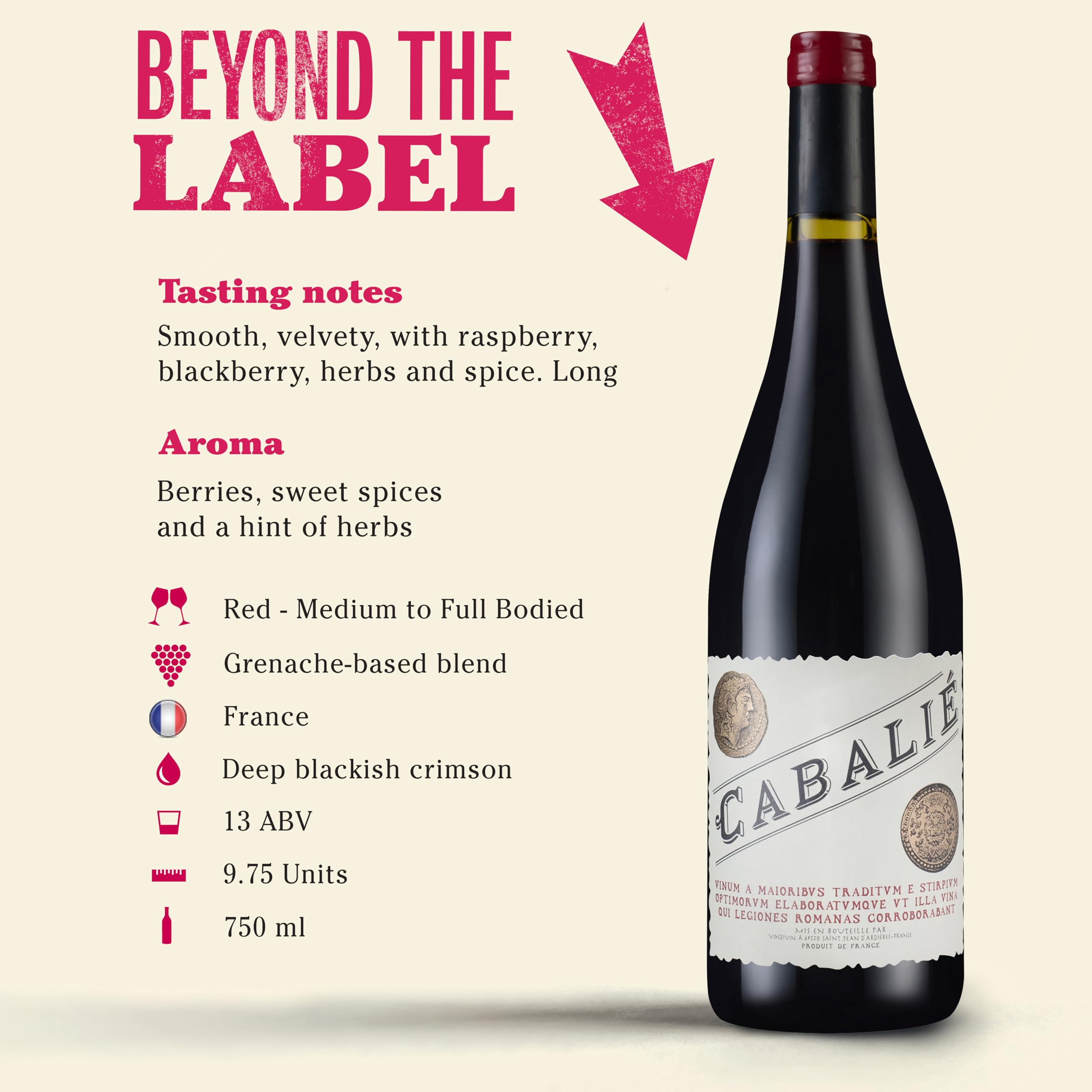Laithwaites Cabalié Red Wine - 6 Bottles (75cl) - 13% ABV - Premium French Red Wine from Pays d'Oc IGP - Grenache Blend, Rich & Ripe Flavor - Award-Winning Customer Favorite - Perfect for Dinner Parties, Gifts & Wine Collections