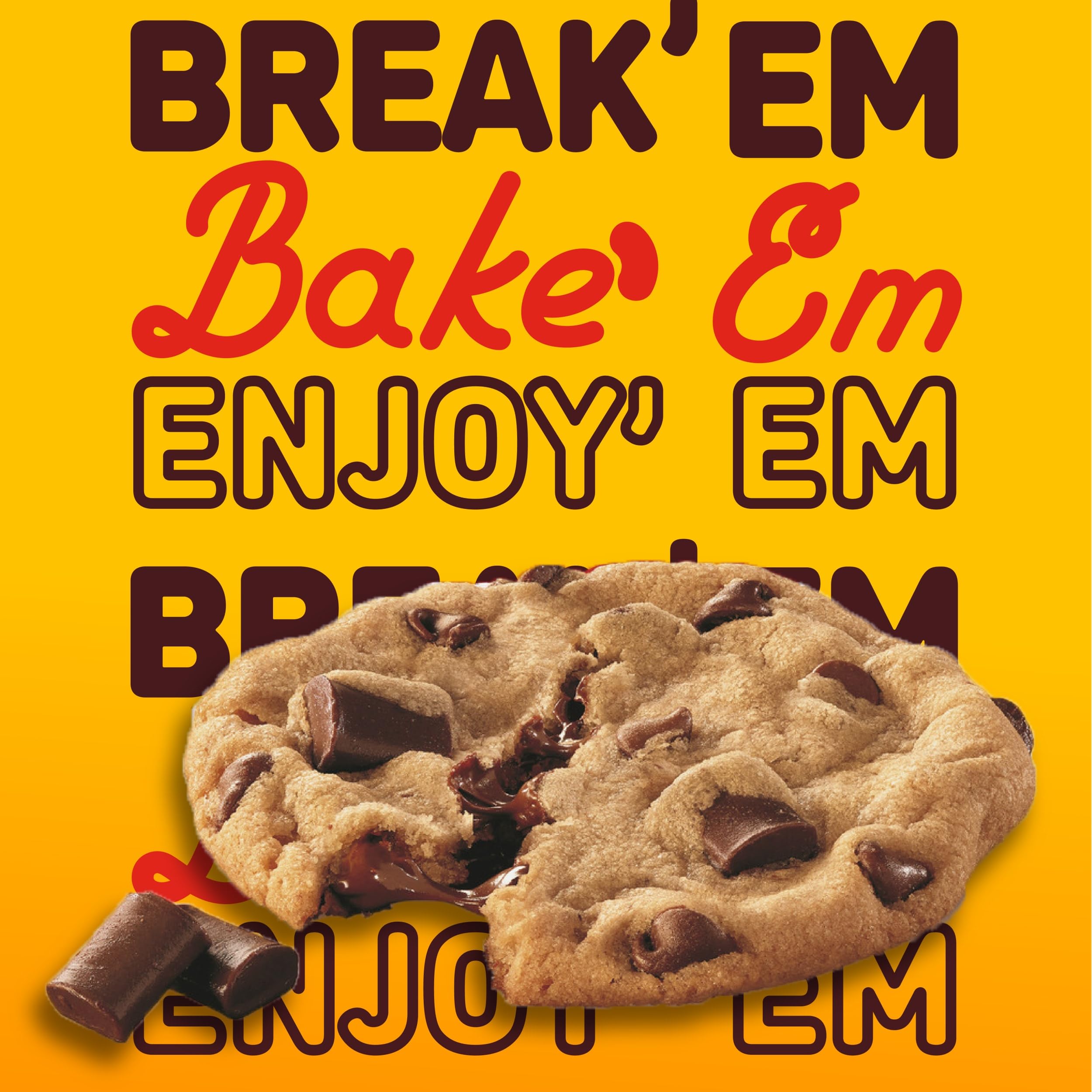 Nestle Toll House Chocolate Chip & Chunk Cookie Dough - 16oz Pack of 12 Ready-to-Bake Cookies with 100% Real Chocolate | Perfect for Parties, Baking with Kids & Holiday Treats