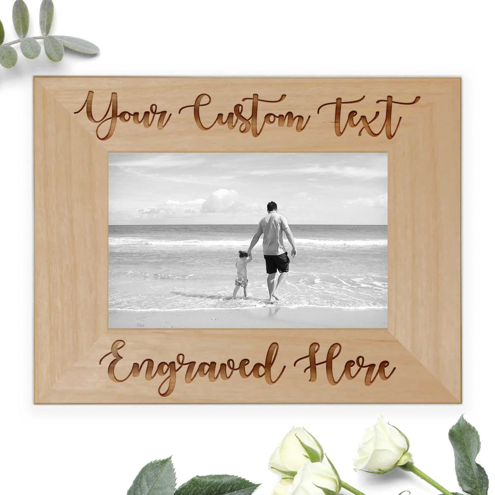Personalized Photo Frame 8x10 Inch - Custom Engraved Picture Frame with Name, Horizontal Wall Display - Perfect for Weddings, Anniversaries & Home Decor Gifts