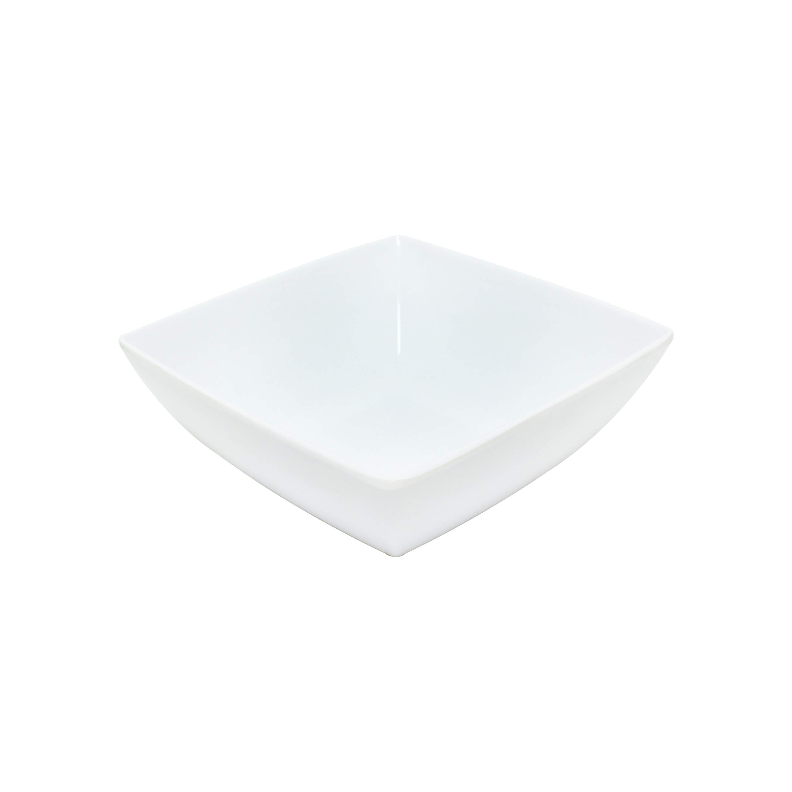 Premium White Melamine Square Bowls - 40oz, 7 1/8