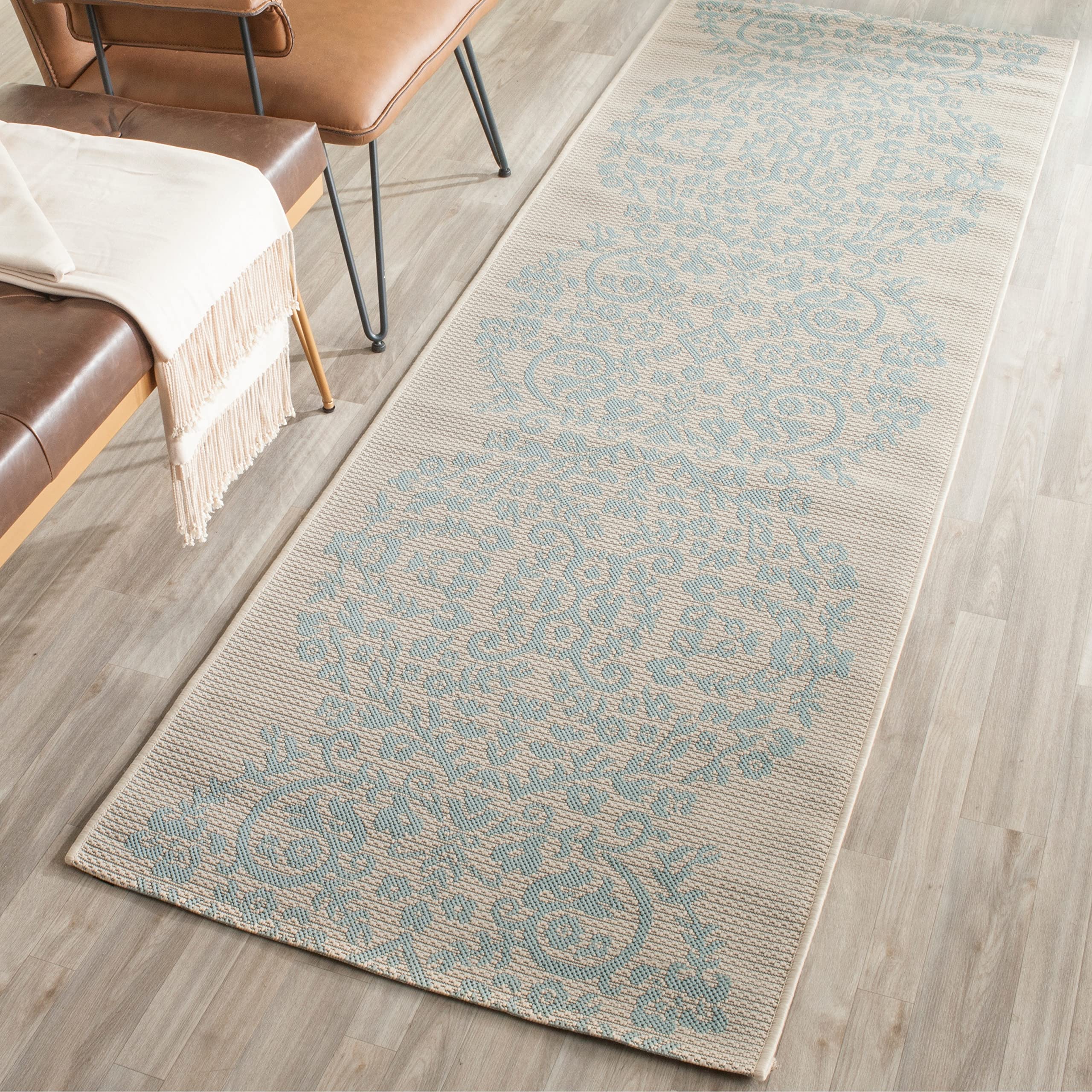 Martha Stewart x Safavieh 8x11.2 Feet Hickory MSR4256 Indoor Outdoor Waterproof Rug - Easy Clean, Stain Resistant for Patio, Backyard, Mudroom, Porch, Deck & High Traffic Areas