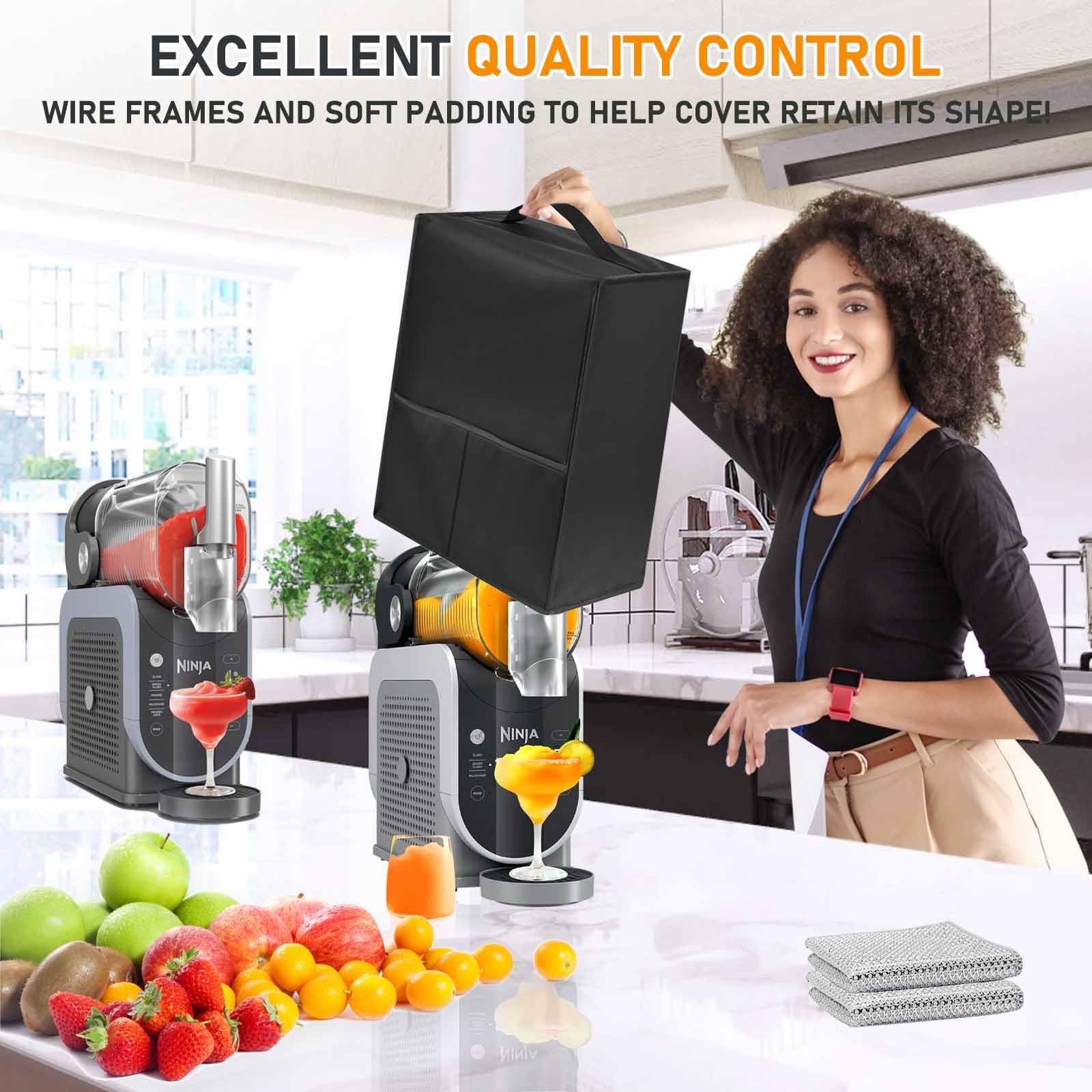 Waterproof Nylon Blender Cover for Ninja SLUSHi 72 oz Professional Frozen Beverage Maker - Black - Perfect for Smoothie Making & Kitchen Appliance Protection