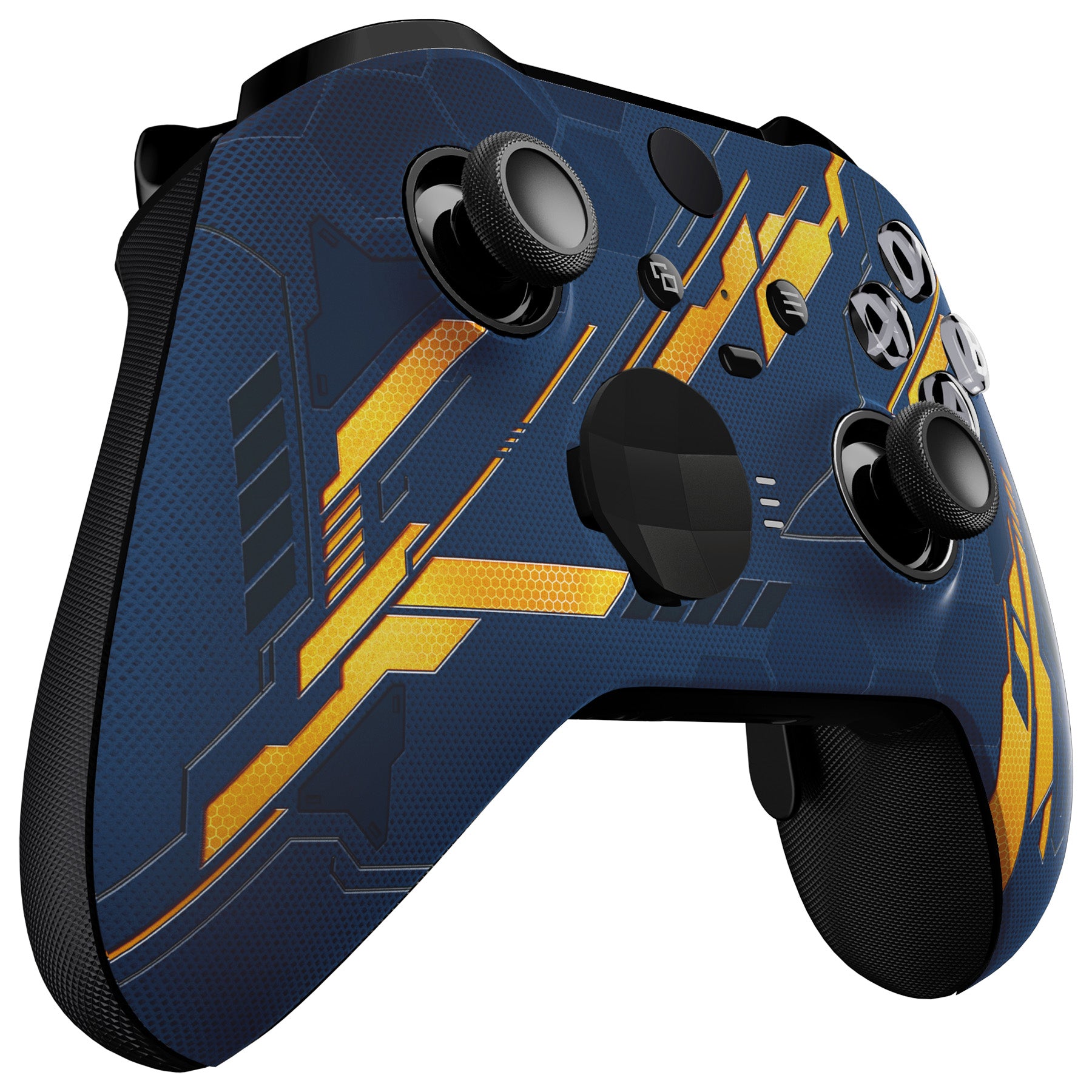 eXtremeRate Glow in Dark Mecha Orange Replacement Front Housing Shell Case with Accent Rings for Xbox One Elite Series 2 & Elite 2 Core Controller (Model 1797) - Custom Gaming Setup & Night Play Enhancement