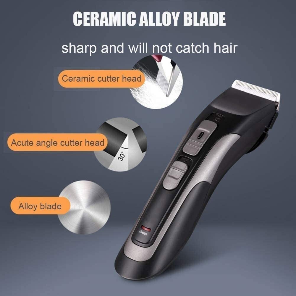 Professional Dog Clippers & Pet Grooming Kit - Low Noise Cordless Electric Hair Trimmer for Dogs, Cats & Small Animals - USB Rechargeable Quiet Clippers (Black) - Perfect for Home Grooming & Professional Pet Care