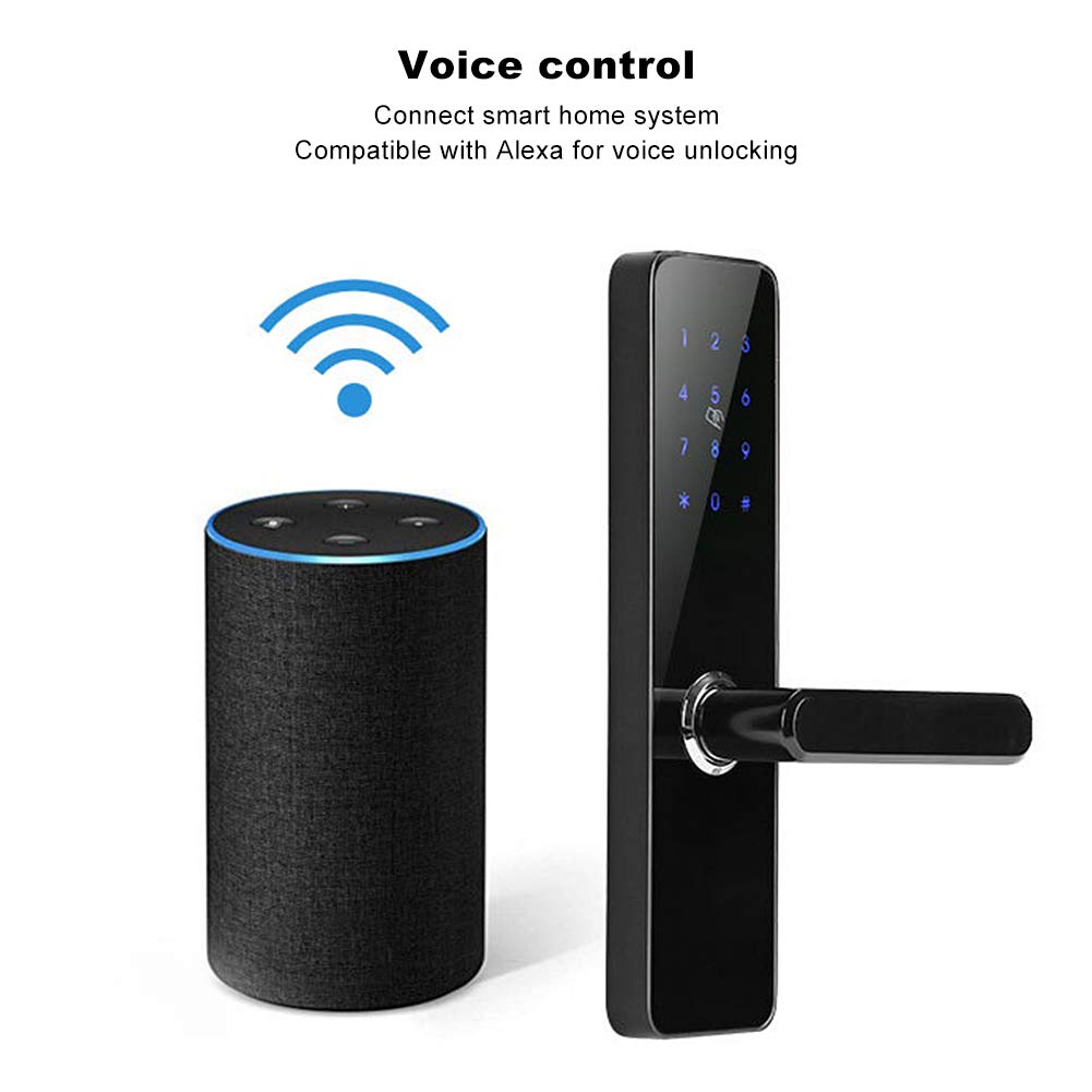 4-in-1 Keyless Entry Smart Door Lock with APP Control, Digital Keypad, RFID Cards & Google Home Voice Assistant - Secure Smart Home Access for Front Door, Apartment & Vacation Rental