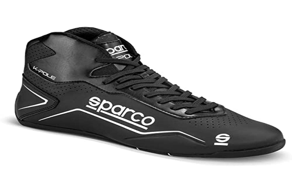 Sparco Men's ModernKart Racing Shoes - Size 47 Black/Blue - Lightweight Breathable Karting Shoes for Motorsport & Go-Karting Enthusiasts