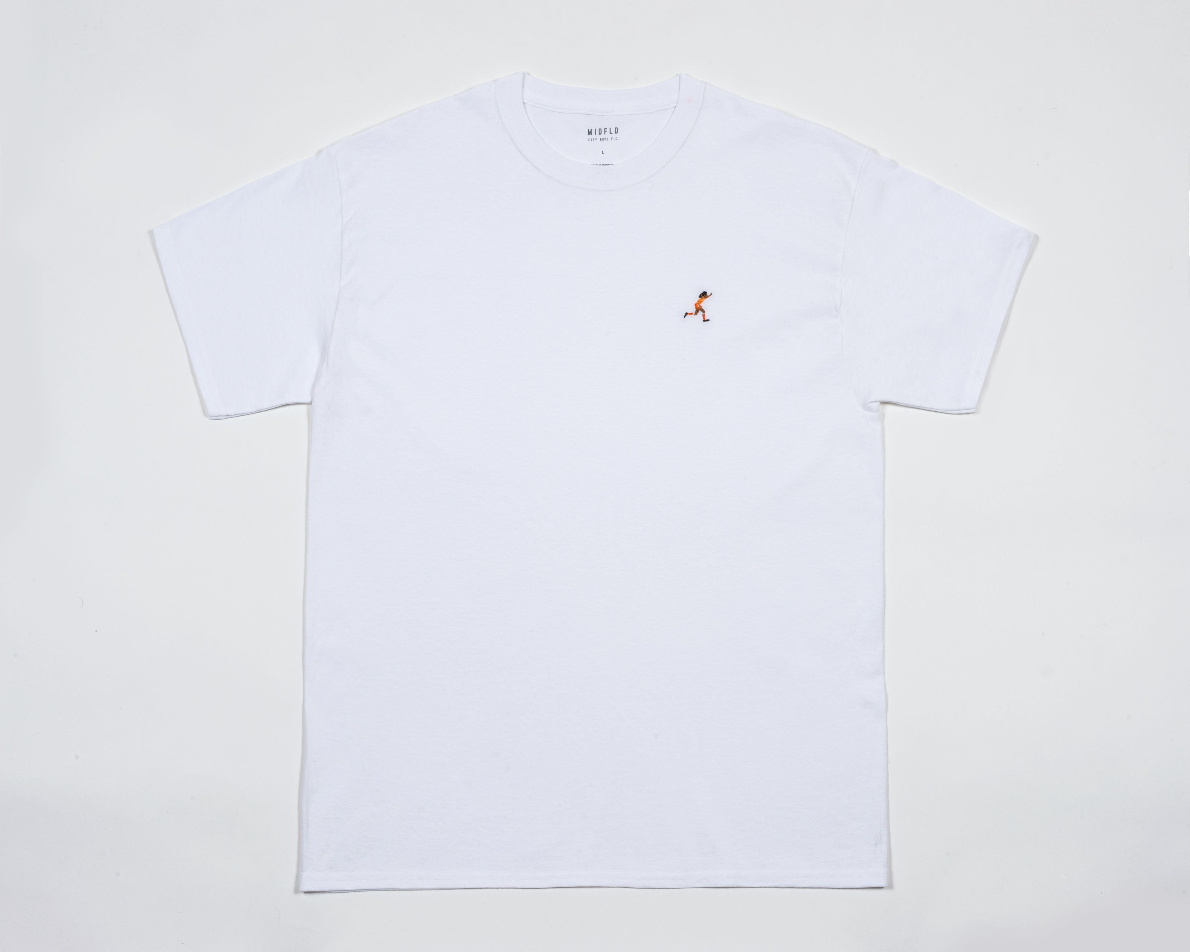 MIDFLD x CITY BOYS FC Black Tulip Embroidery Tee - White Cotton T-Shirt for Men | Trendy Streetwear & Soccer Fan Fashion | Perfect for Casual Outfits, Game Days & Urban Style