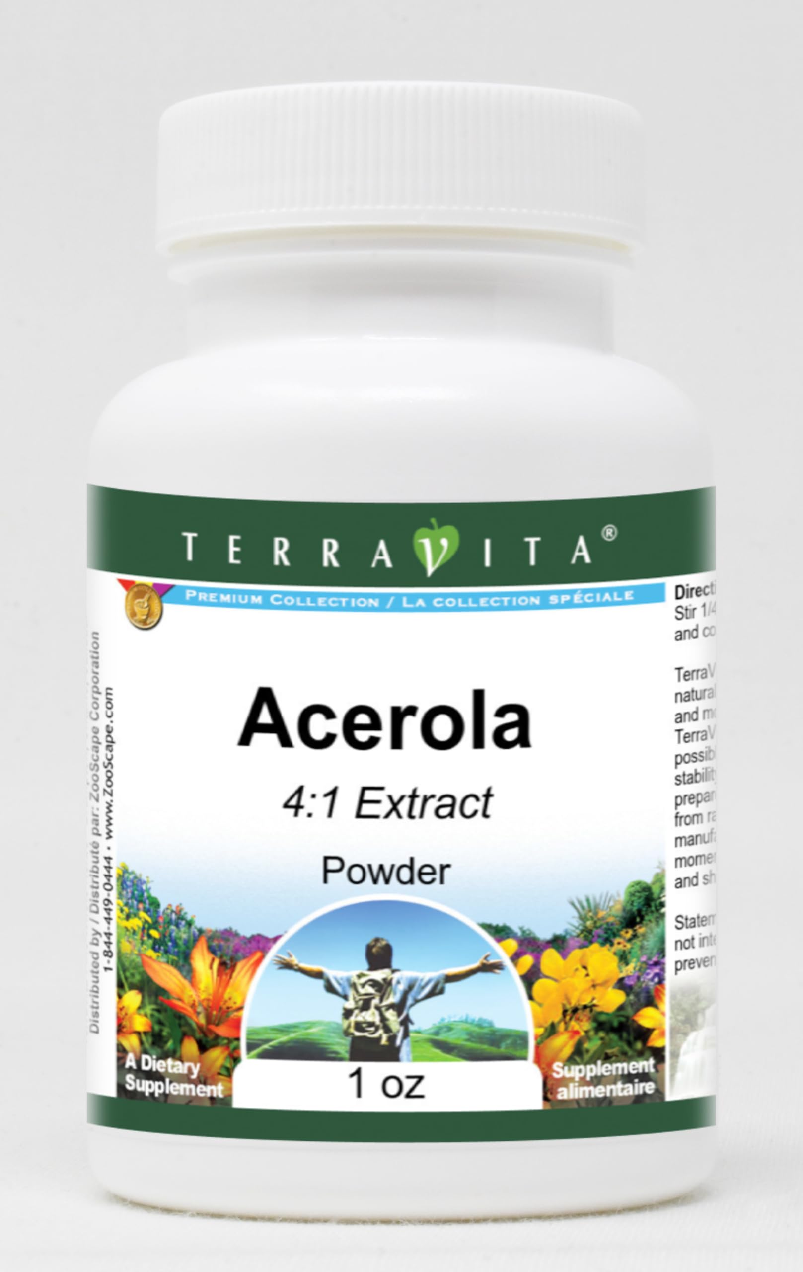 Acerola 4:1 Powder - 1 oz (ZIN: 518822) - Natural Vitamin C Supplement for Immune Support & Skin Health - Perfect for Smoothies, Juices, and Daily Wellness