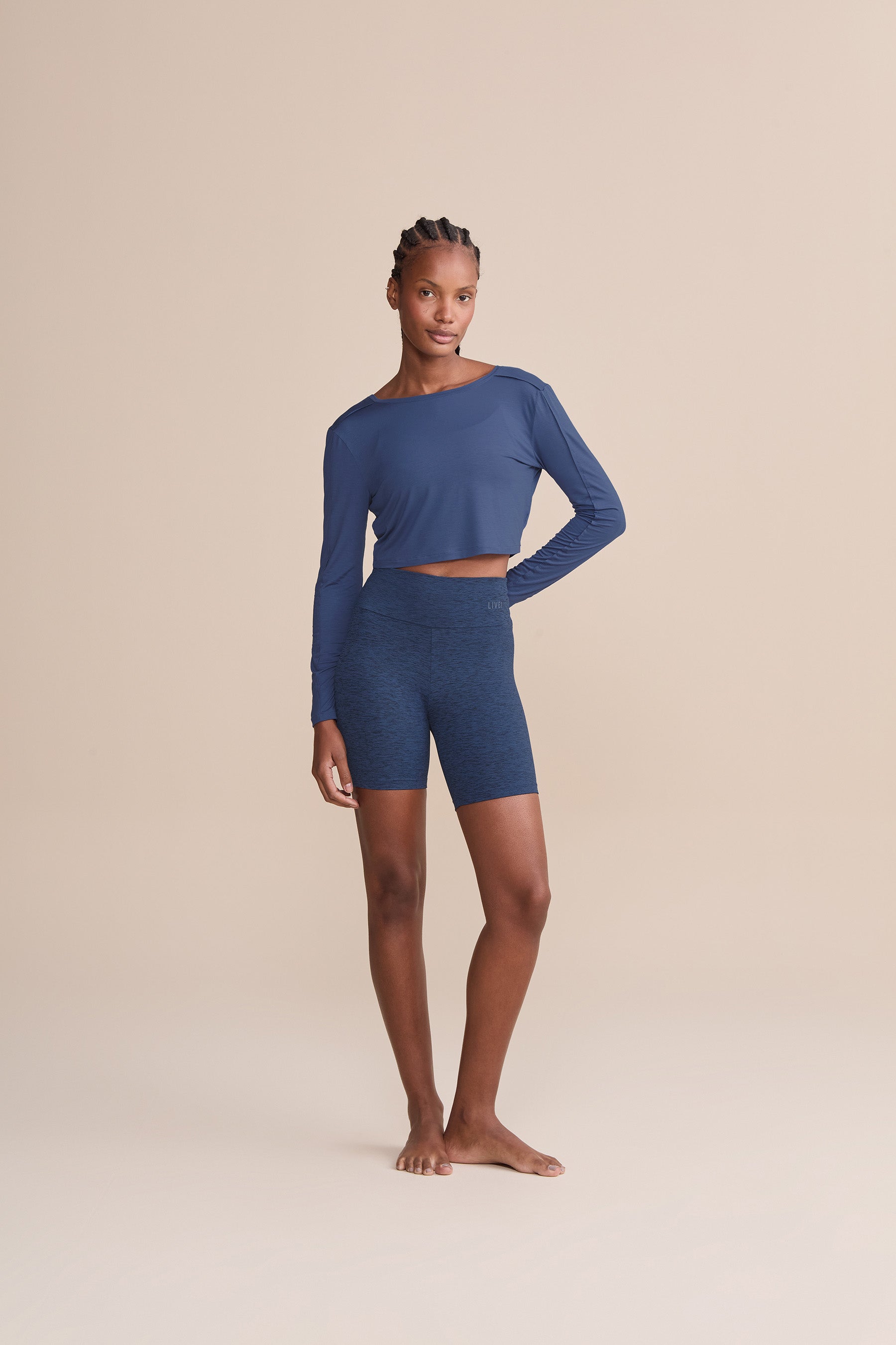 Women's Long Sleeve Cropped Micromodal Blouse - Soft Stretchy Comfort Top for Work & Casual Outfits