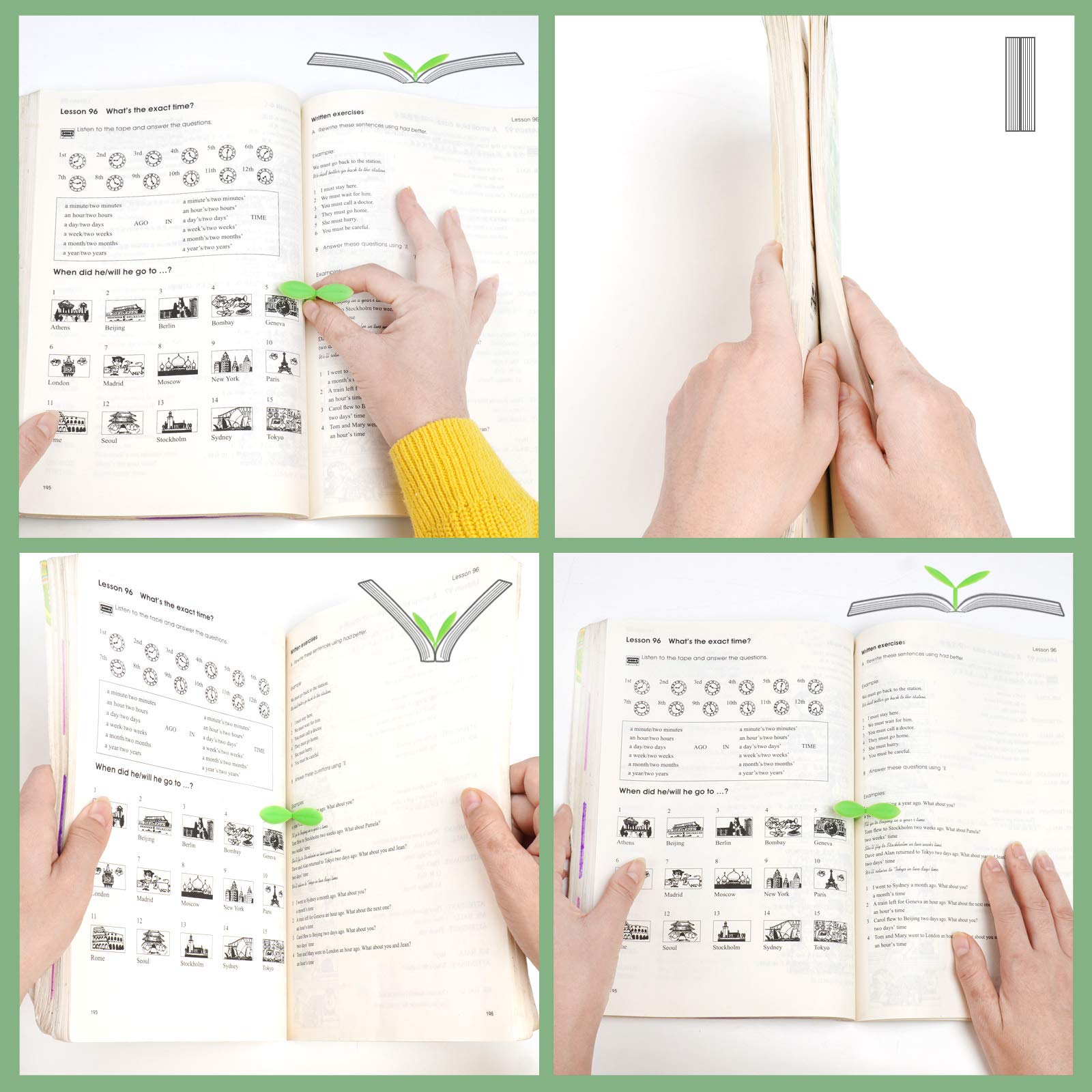 YKING Sprout Little Green Bookmarks - Set of 8 Silicone Grass Buds for Books, Creative Reading Accessories, Perfect Gift for Book Lovers - Great for Novels, Textbooks, Journals & Reading Motivation