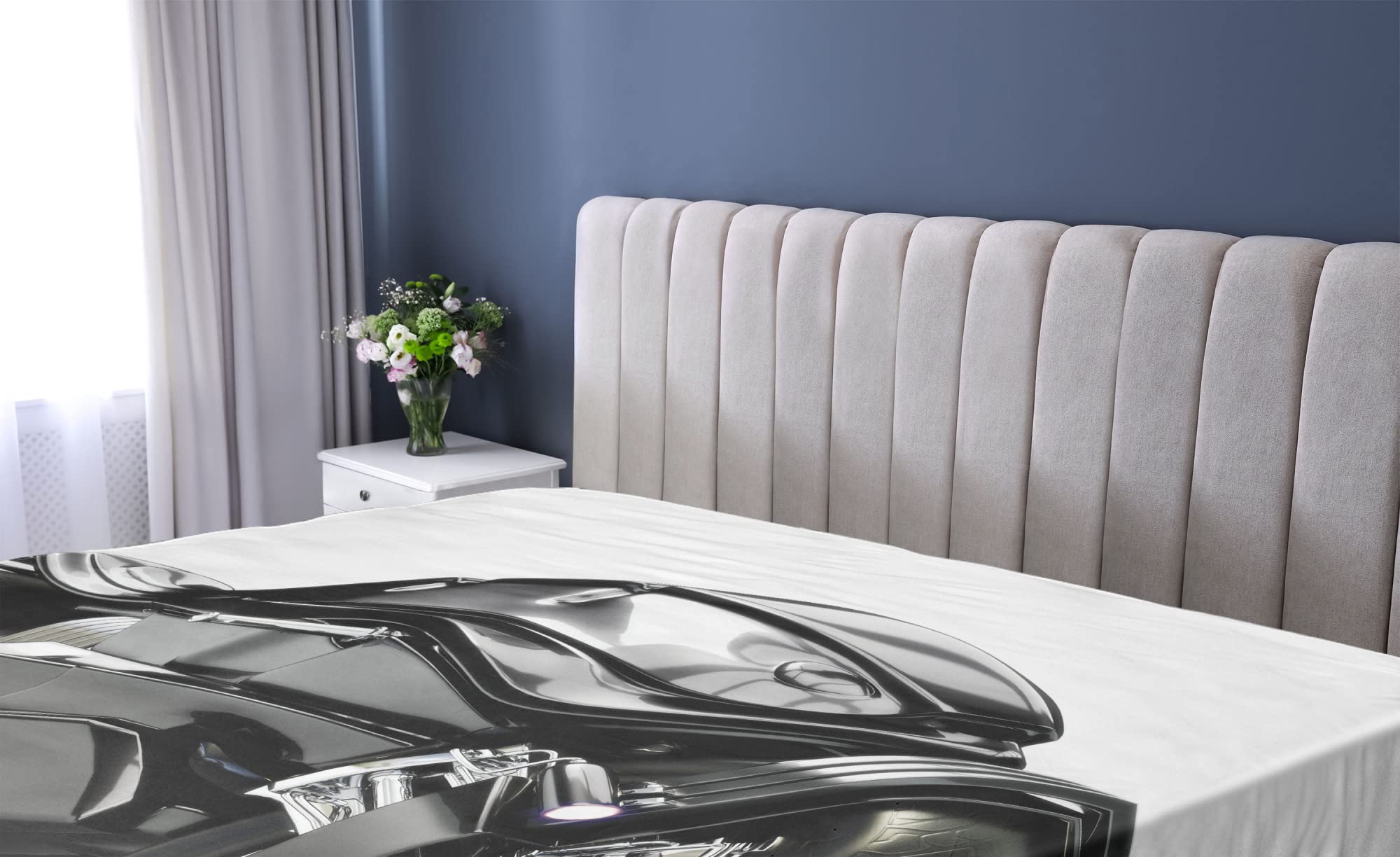 Ambesonne Motorcycle Fitted Sheet - Futuristic Custom Motorcycle Design, High-Tech Modern Lifestyle Bed Cover with Deep Pocket Elastic (Twin Size, Black) - Perfect for Biker Themed Bedrooms & Motorcycle Enthusiasts