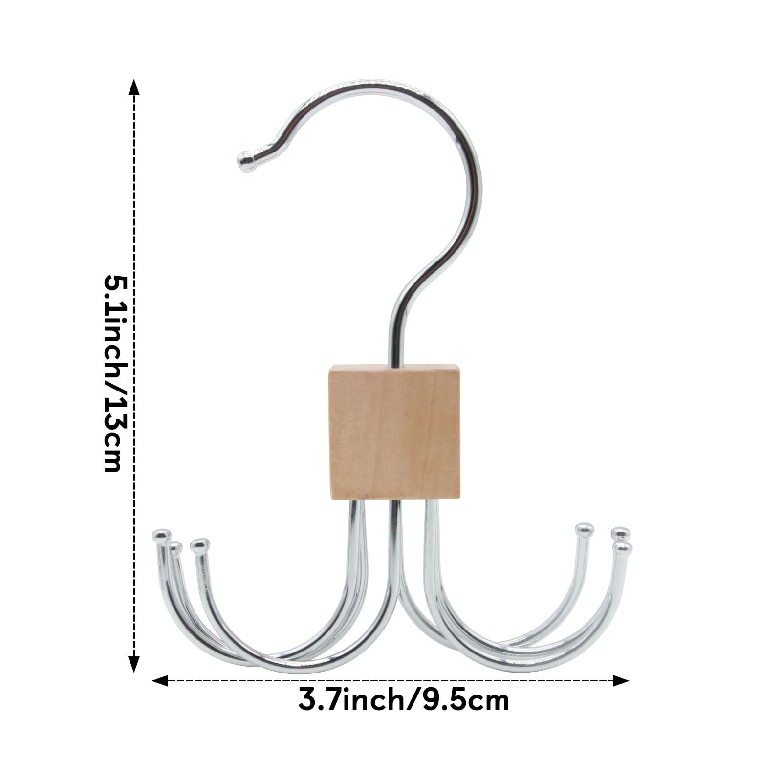 Rotatable Belt Hanger for Closet - 6 Hooks Storage Organizer for Belts, Socks, Gloves & Accessories | Space-Saving Closet Organizer for Bedroom, Dorm & Entryway