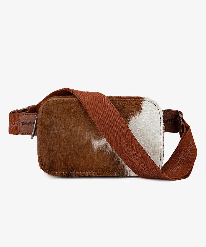 Trinity Ranch Genuine Hair-On Cowhide Fanny Pack - Stylish & Durable Waist Bag for Outdoor Adventures, Travel & Festivals