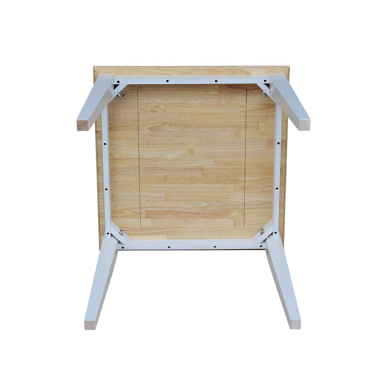 IC International Concepts White/Natural Wood Dining Table - 42 Inch Height, Perfect for Kitchen, Dining Room & Small Space Gatherings