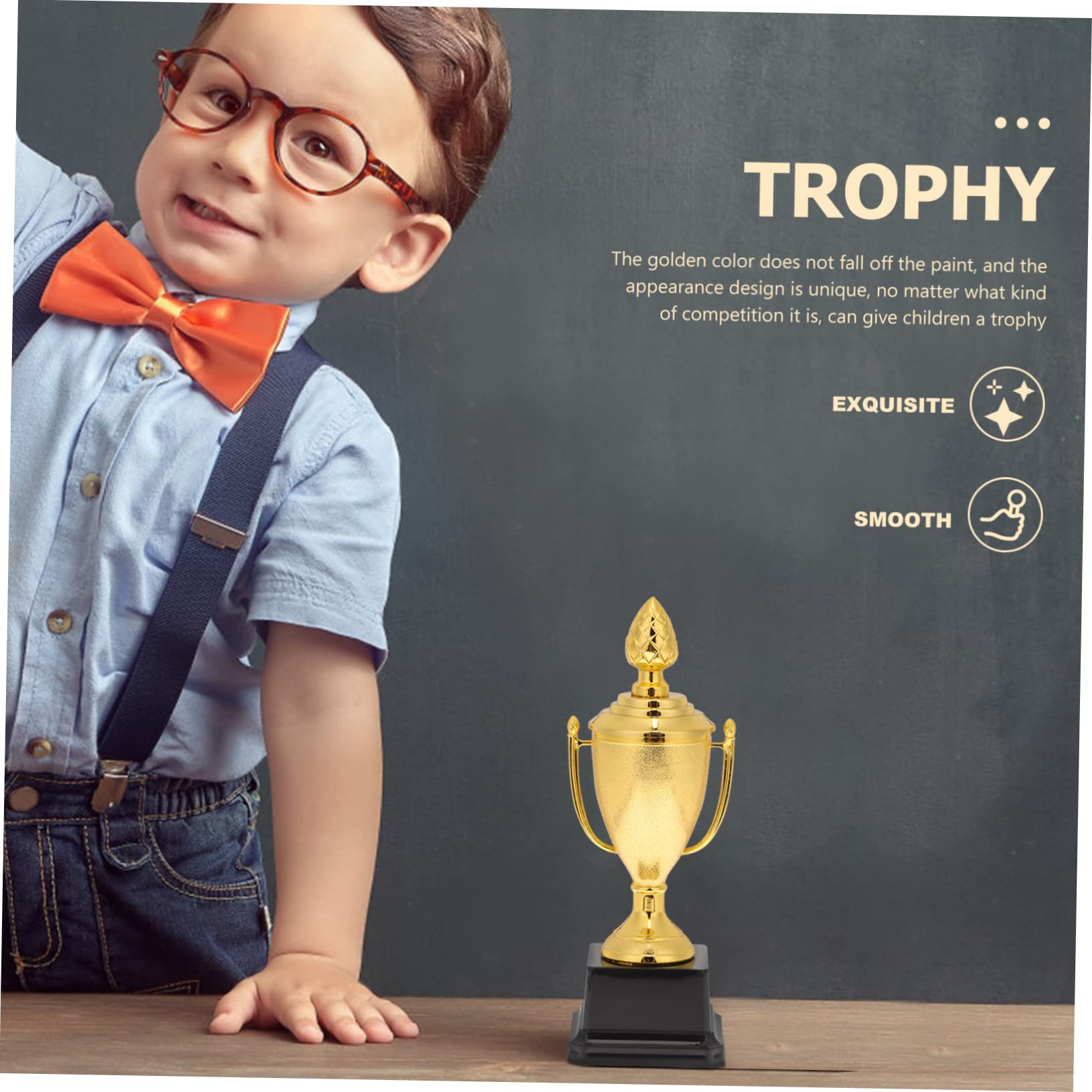 WOONEKY Mini Plastic Game Trophy Toys for Kids - School Rewards, Party Favors & Room Decor - Fun Prize for Children's Achievements & Playtime