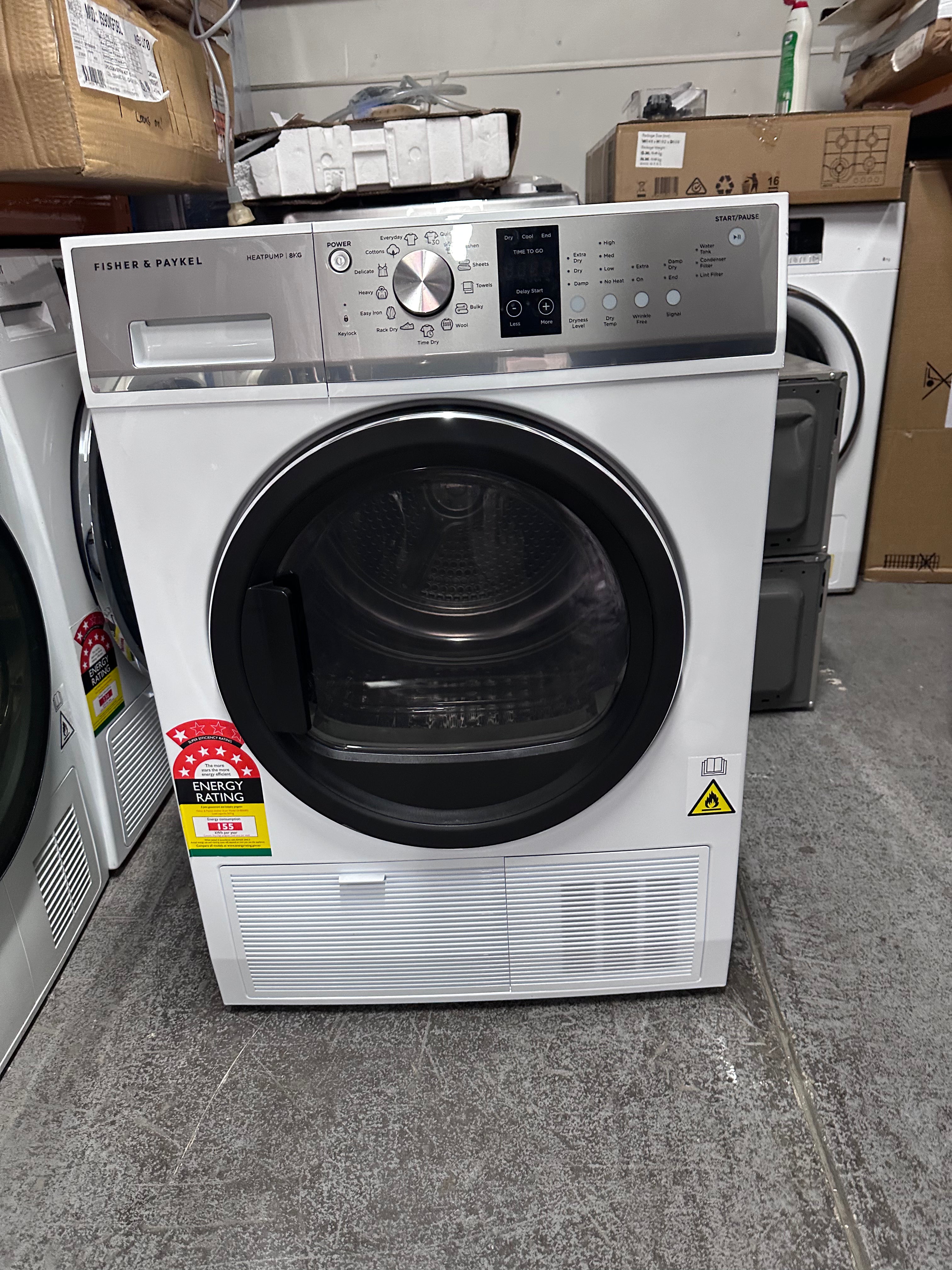 Fisher & Paykel Series 5 8kg Heat Pump Dryer DH8060P3 - Energy Efficient Laundry Appliance for Home & Apartment Use [Factory Second]