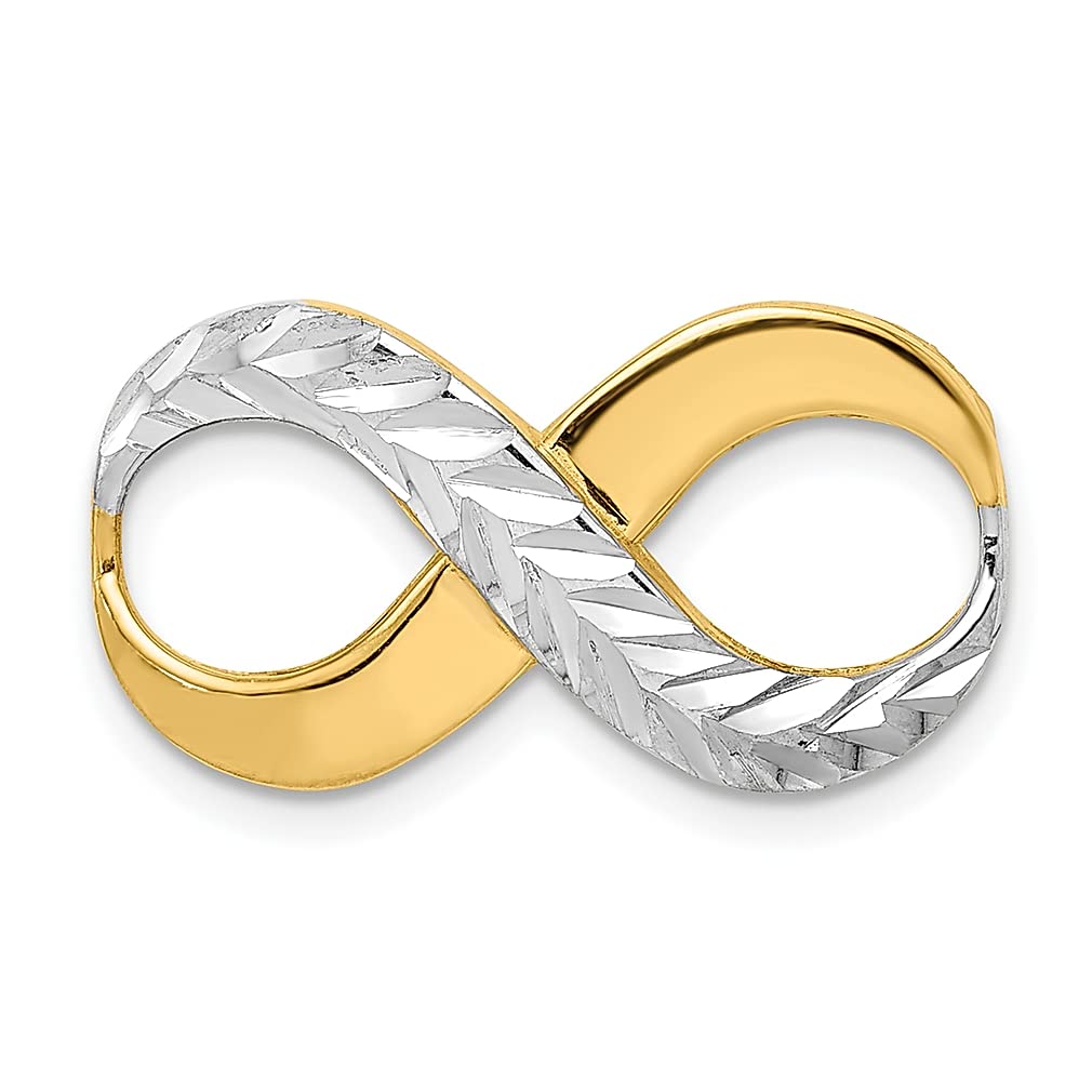 14K Yellow Gold Infinity Pendant Necklace for Women - 4mm Omega Slide Chain, Dainty Fine Jewelry Gift for Her - Perfect for Anniversaries, Birthdays & Special Occasions