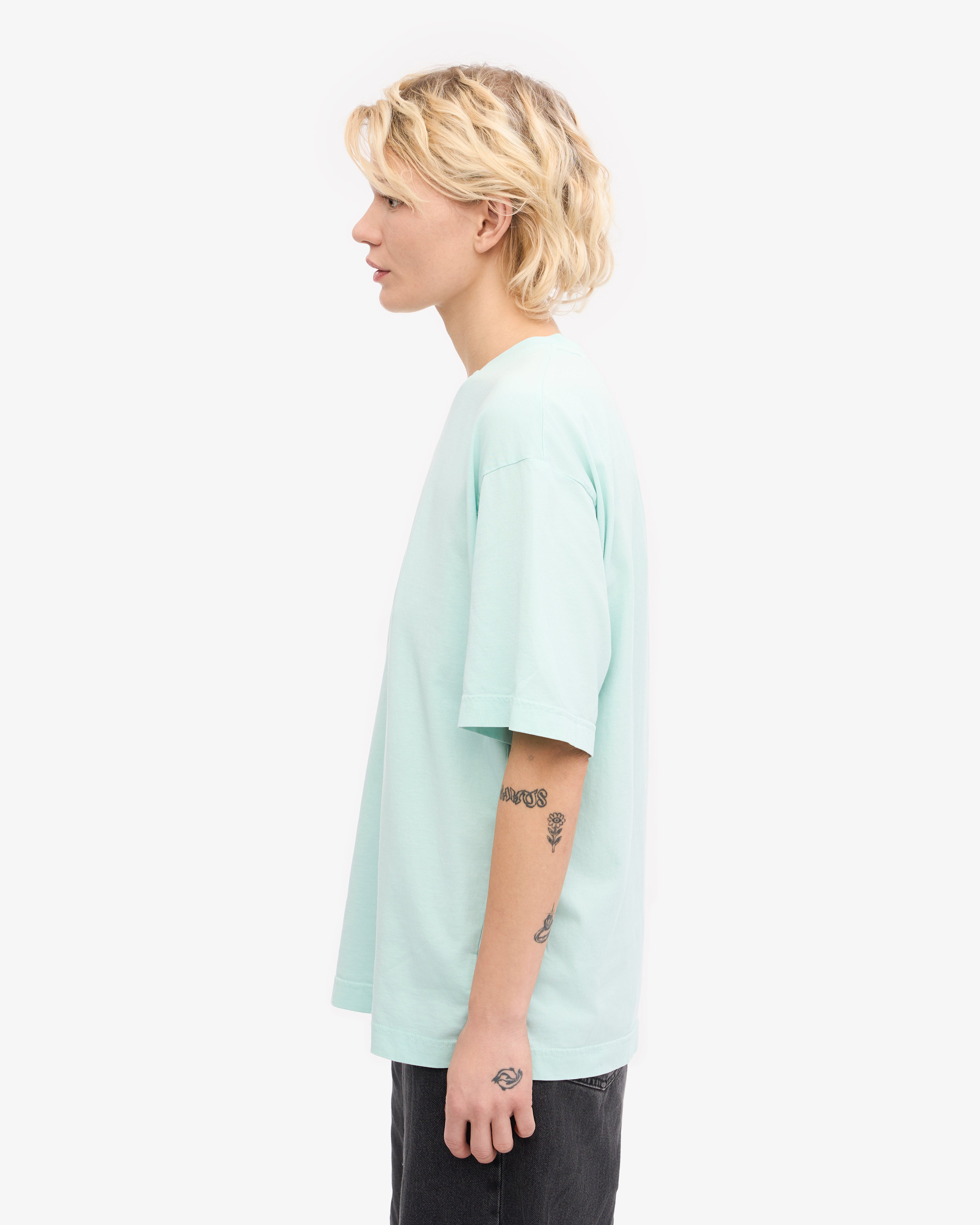 Organic Oversized T-Shirt for Women - Light Aqua - Soft & Comfortable Cotton Tee for Casual Wear, Loungewear & Everyday Outfits