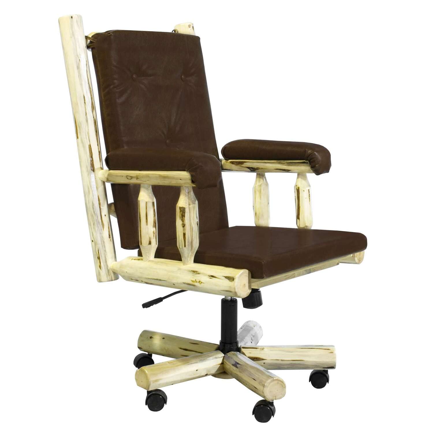 Montana Woodworks Office Chair - Montana Collection with Clear Lacquer Finish - Ergonomic Desk Chair for Home & Office Workspace