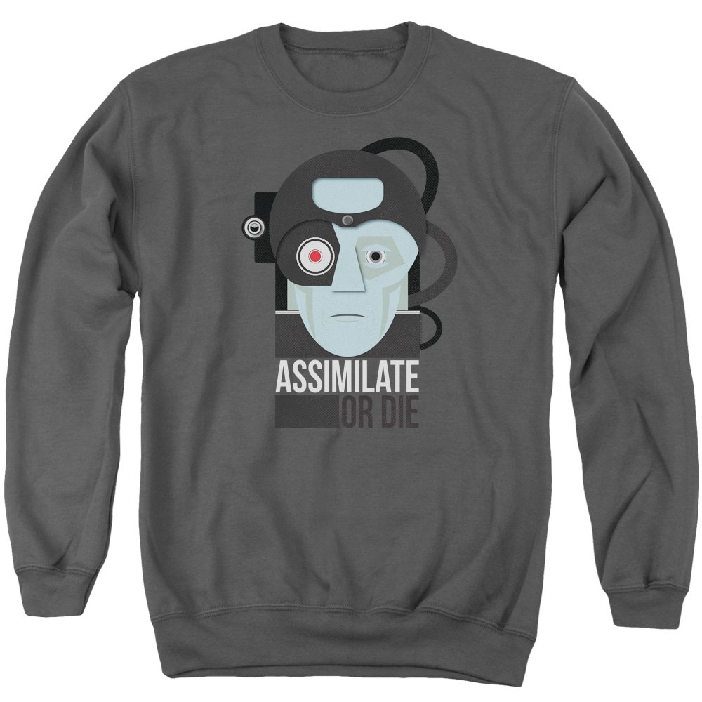 Star Trek Assimilate or Die Unisex Crewneck Sweatshirt for Men & Women | Sci-Fi Fan Gift, Casual Wear, Cosplay Costume, Geek Fashion