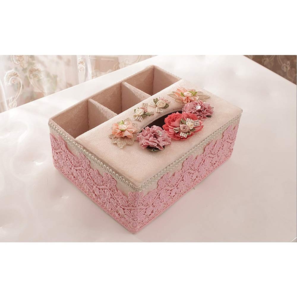 3-Compartment Fabric Cotton Organizer Caddy - Storage Box for Tissue, Remote Control, Tablet & Phone - Multi-Purpose Towel Dispenser for Home, Office and Bathroom Organization