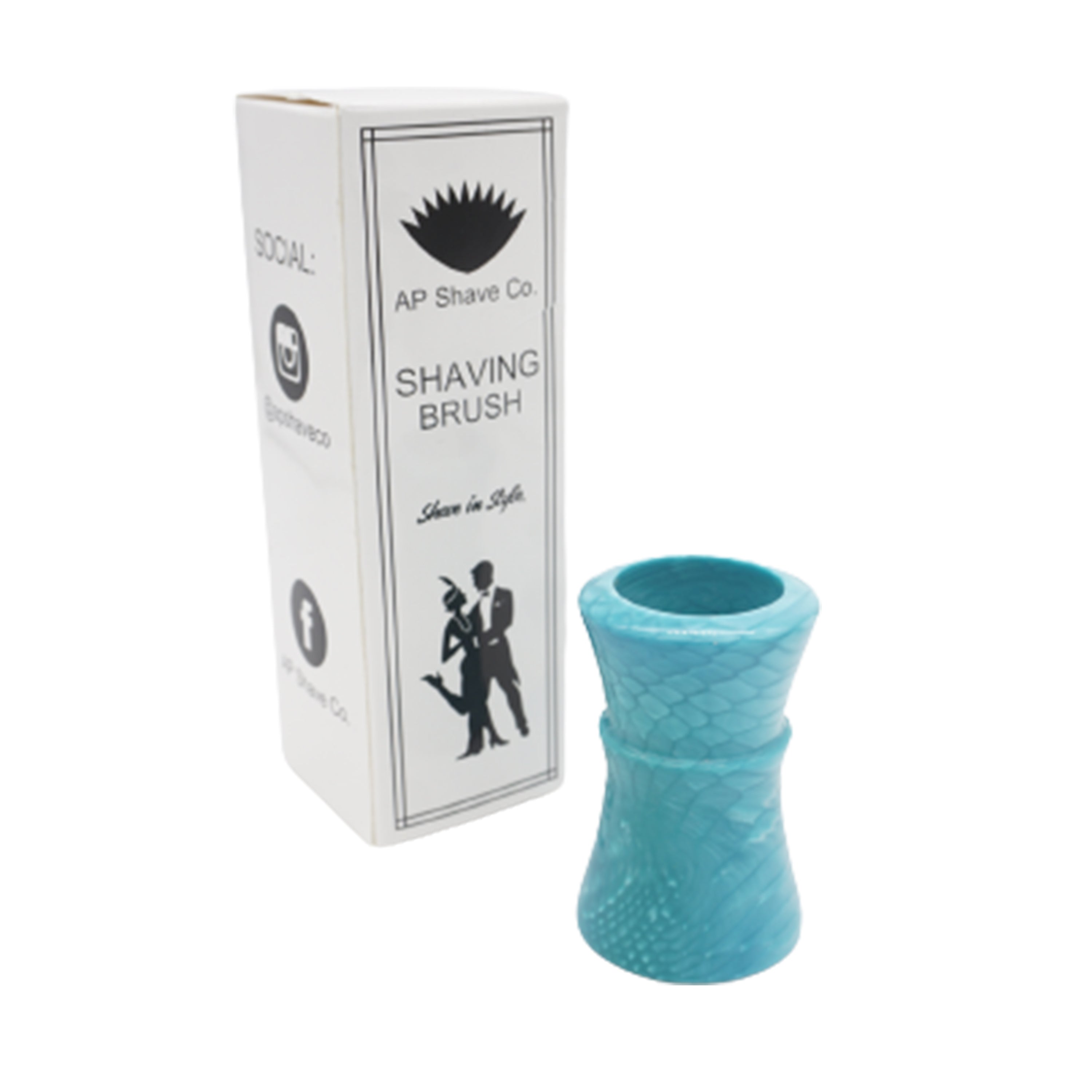 Premium Blue Snakeskin Handcrafted Shaving Brush Handle - Fits 24mm & 26mm Knots - Perfect for Wet Shaving & Grooming Gifts for Men