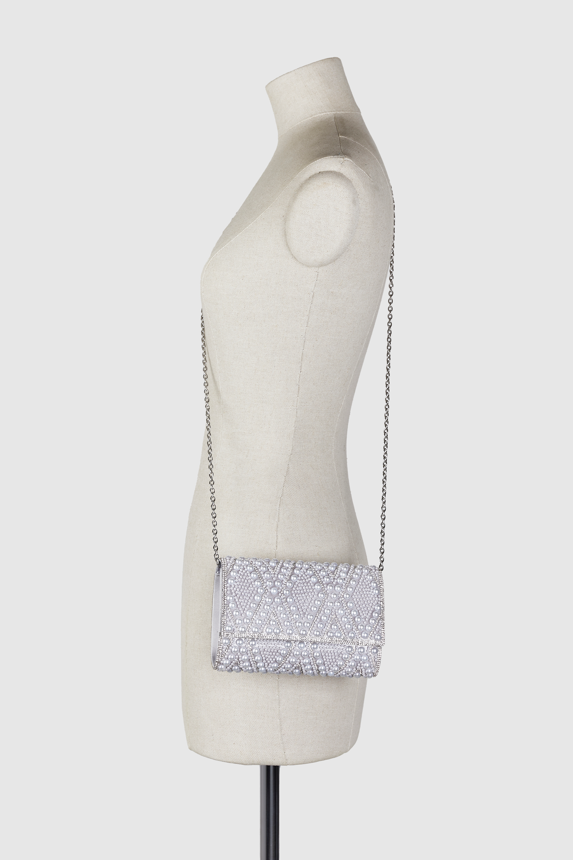 Elegant Diamond & Pearl Clutch Bag for Women - Perfect for Evening Parties, Weddings & Special Occasions