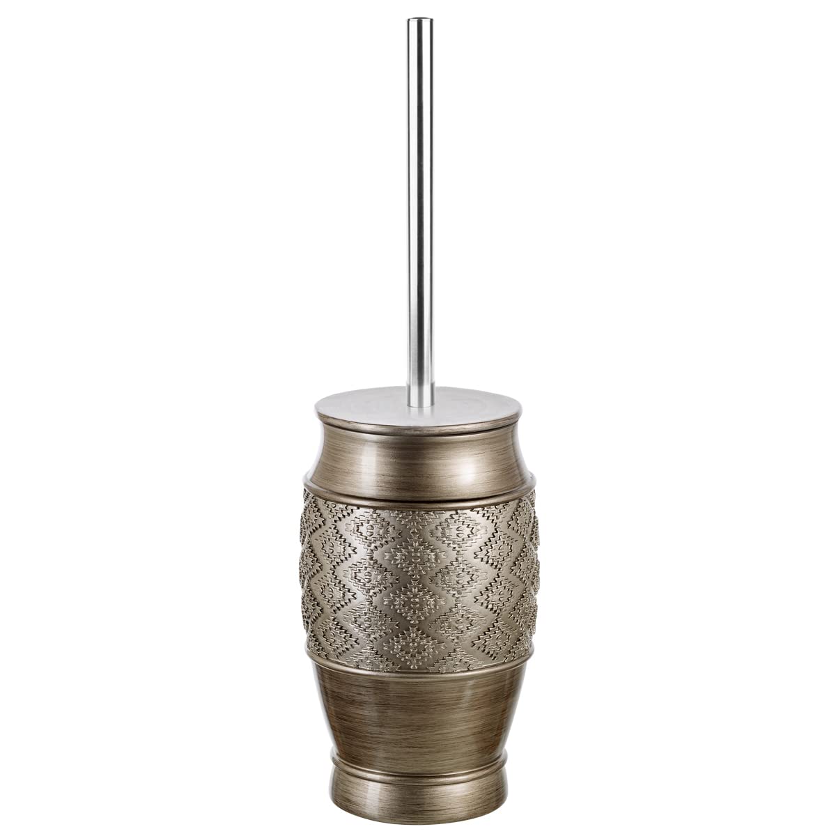 Dublin Silver Toilet Brush Set with Holder - Decorative Bathroom Cleaning Tool - Space Saving Toilet Bowl Scrubber for Modern Homes | Ideal for Small Bathrooms & Guest Powder Rooms
