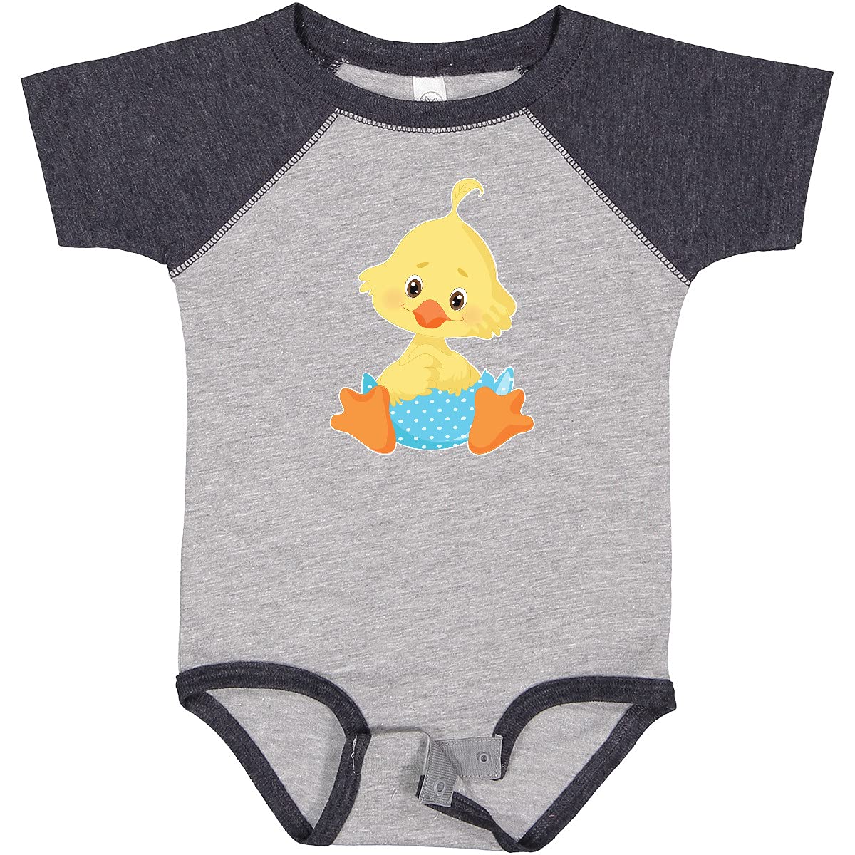Inktastic Cute Easter Chick in Blue Easter Egg Baby Bodysuit - Soft Cotton Infant Onesie for Easter Photos, Baby Shower Gift & Holiday Outfit