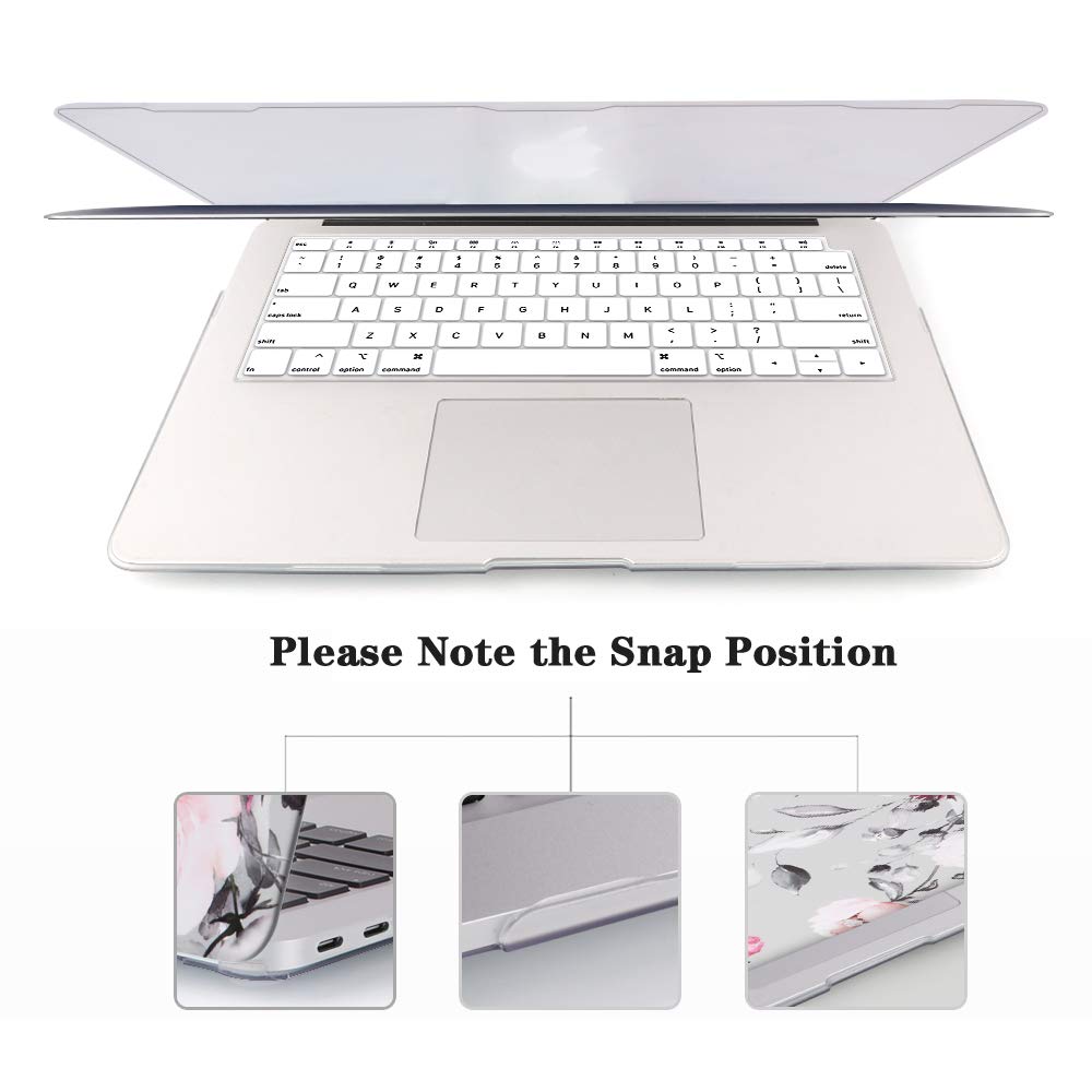 iCasso Hard Plastic Shell Case & Keyboard Cover for MacBook Air 13 Inch (2020 2019 2018 Release A2237 M1/A1932/A2179) with Retina Display & Touch ID - Tea Rose | Protective Laptop Cover for Work, Travel & School