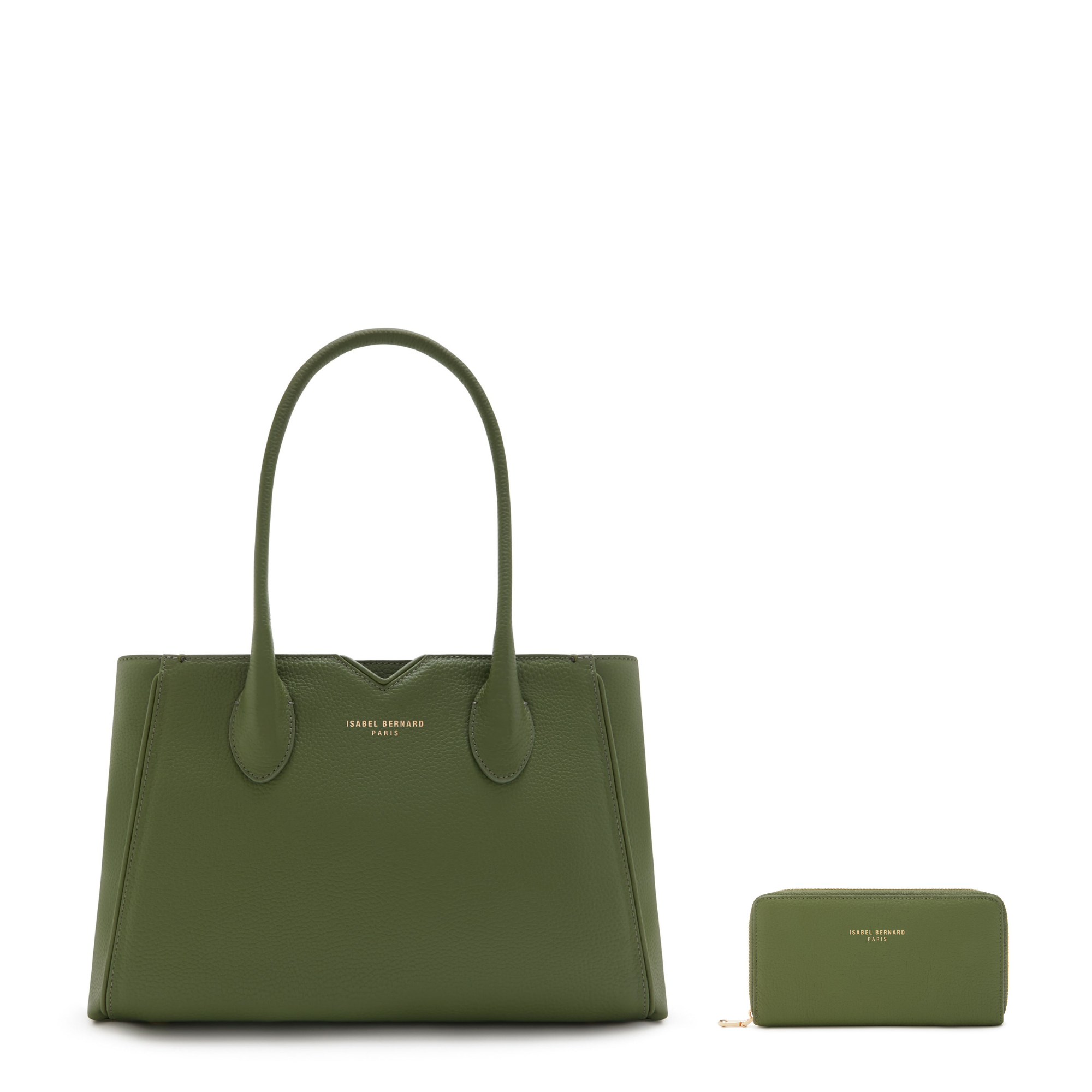 Isabel Green Calfskin Leather Handbag and Wallet Set for Women - Luxury Gift for Mother's Day, Birthday & Travel Accessories
