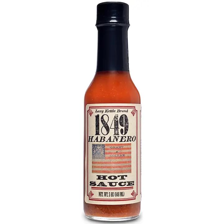 1849 All-Natural Habanero Hot Sauce - 5oz Bottle | Gluten-Free, Vegan & Keto Friendly | Perfect for Tacos, Wings & Grilling