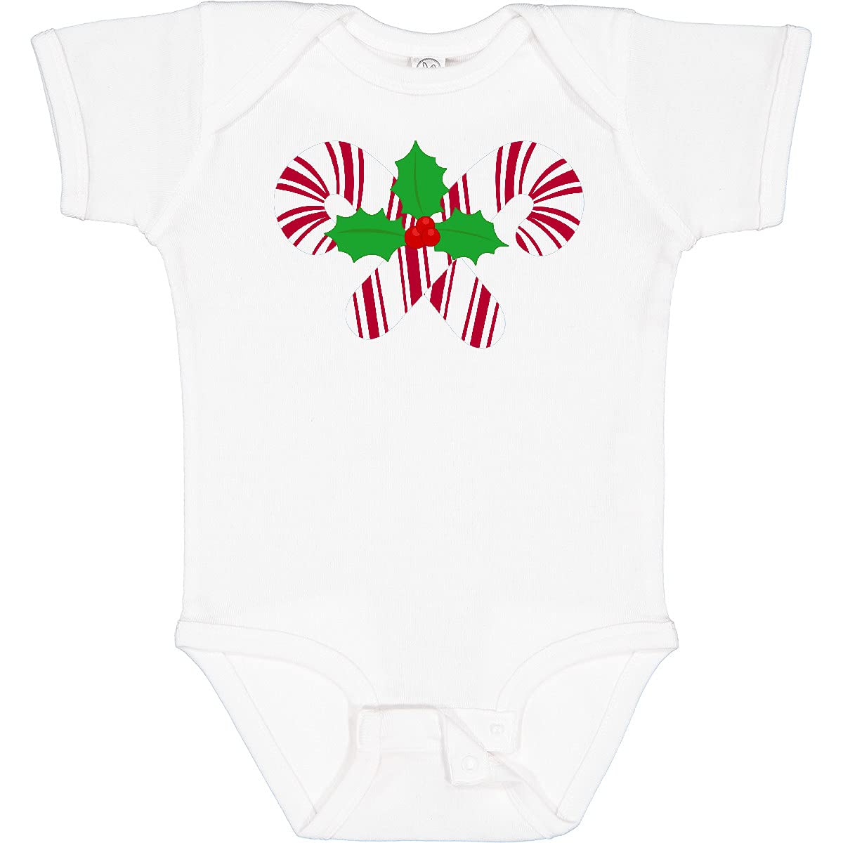 Inktastic Candy Canes and Holly Christmas Baby Bodysuit - Cute Holiday Outfit for Infants & Toddlers - Perfect for Christmas Photos, Family Gatherings & Festive Celebrations