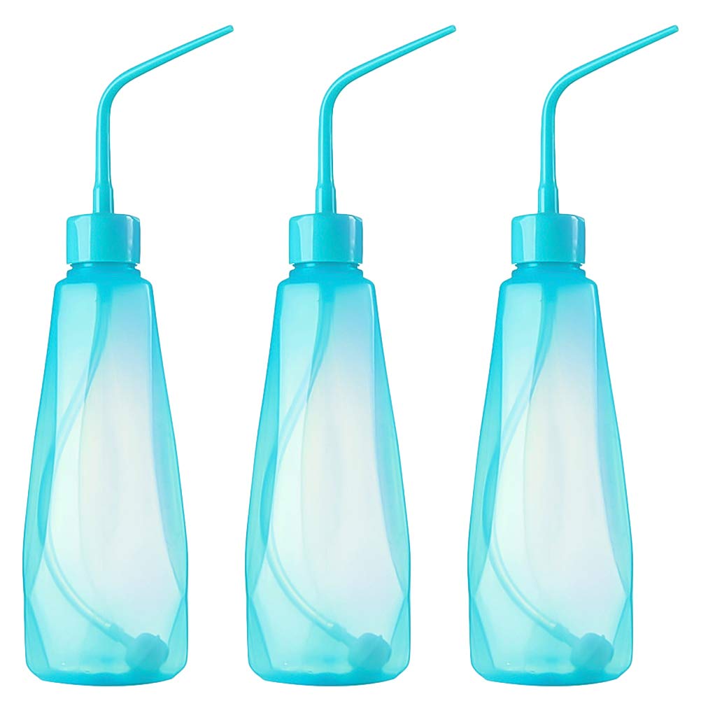 DOITOOL 3 Pack 480ML Watering Bottle - Portable Plant Watering Can, Refillable Water Sprayer for Indoor/Outdoor Flowers, Herbs & Succulents (Blue) | Perfect for Gardening, Home & Office Plants