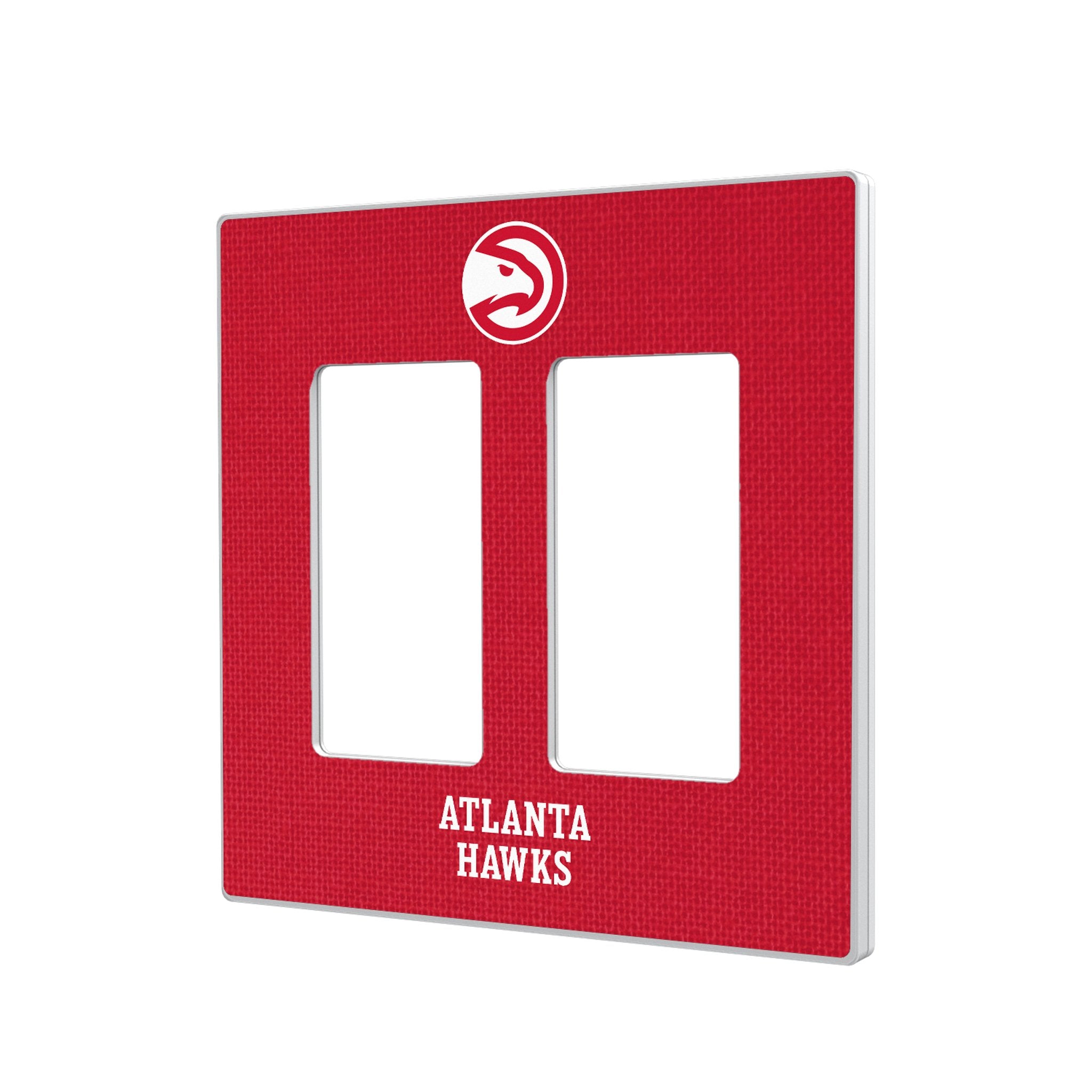 Atlanta Hawks NBA Team Logo Solid Hidden Screw Light Switch Plate Cover - Decorative Wall Plate for Home, Office, and Fan Cave Decor