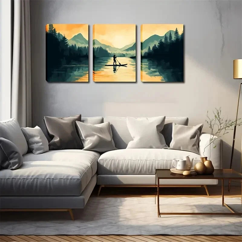3-Piece Tree Lush Elegant Style Wall Art Set - Framed Canvas 40x60cm (16x24in) - High Quality Print - 100% Australian Made - Ready to Hang - Perfect for Living Room, Bedroom & Office Decor